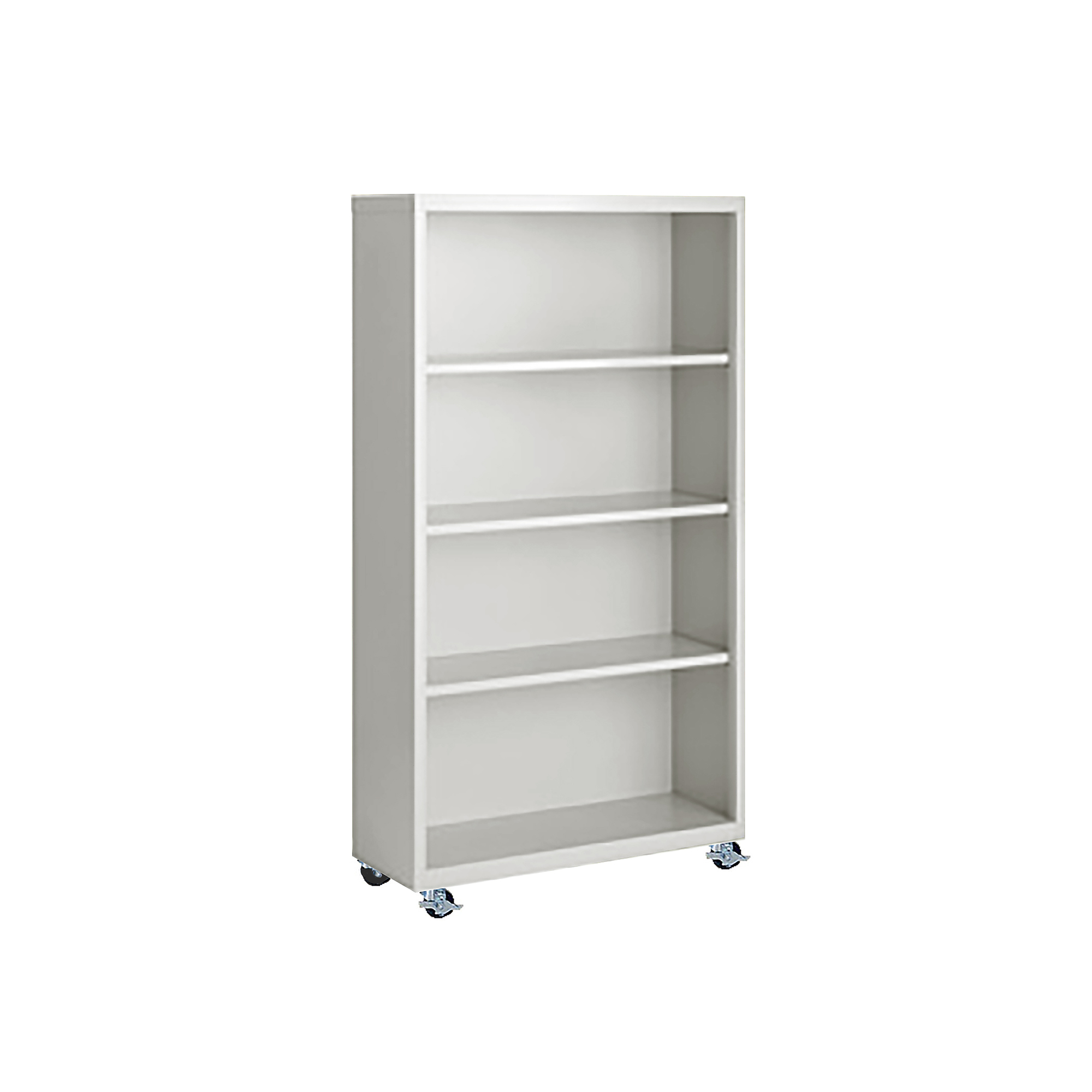 Steel Cabinets USA, 36in.x18in.x55in. Putty Mobile Bookcase Fully Assembled, Height 55 in, Shelves (qty.) 4, Material Steel, Model# MBCA-365518-P