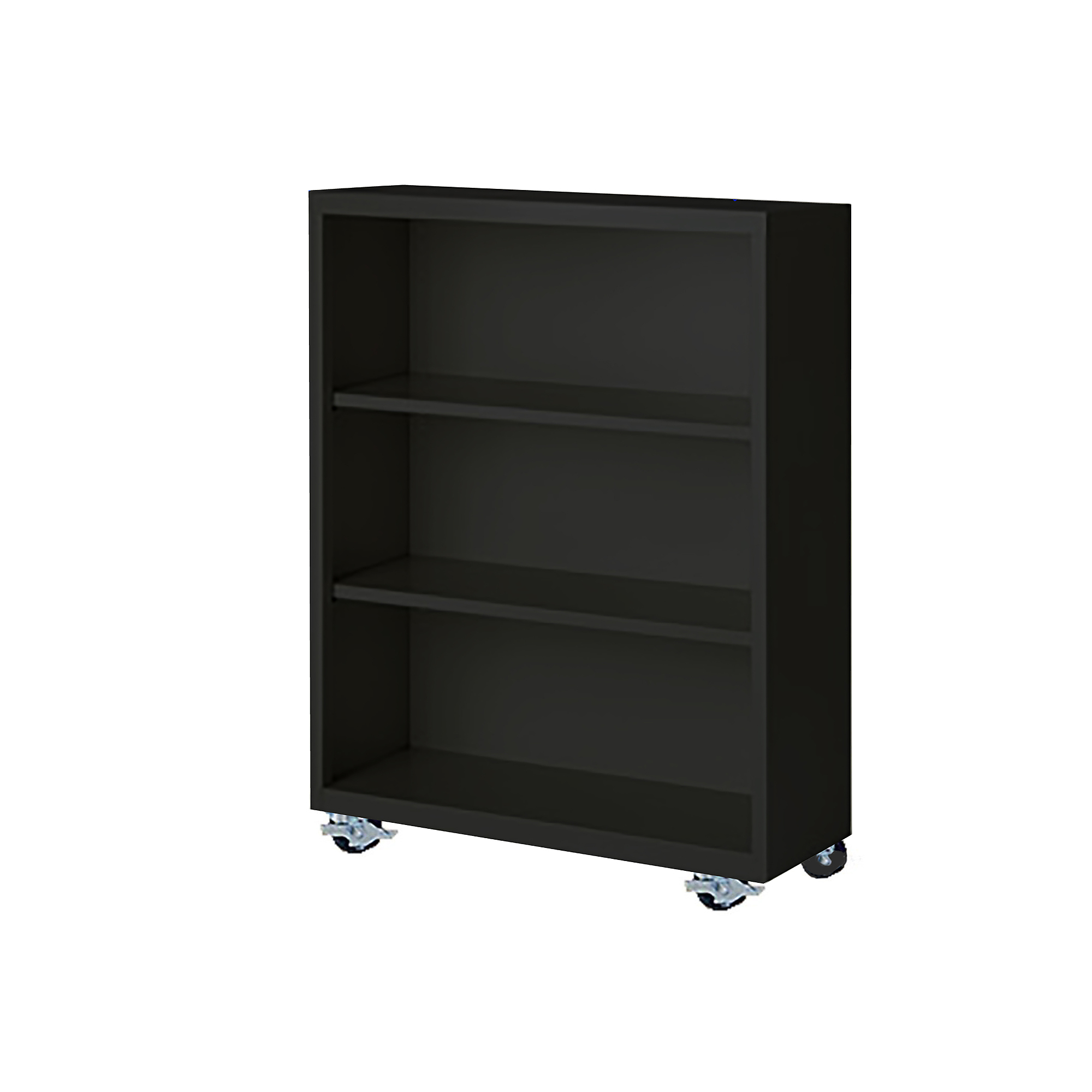 Steel Cabinets USA, 36in.x18in.x45in. Black Mobile Bookcase Full Assembled, Height 45 in, Shelves (qty.) 3, Material Steel, Model# MBCA-364518-B