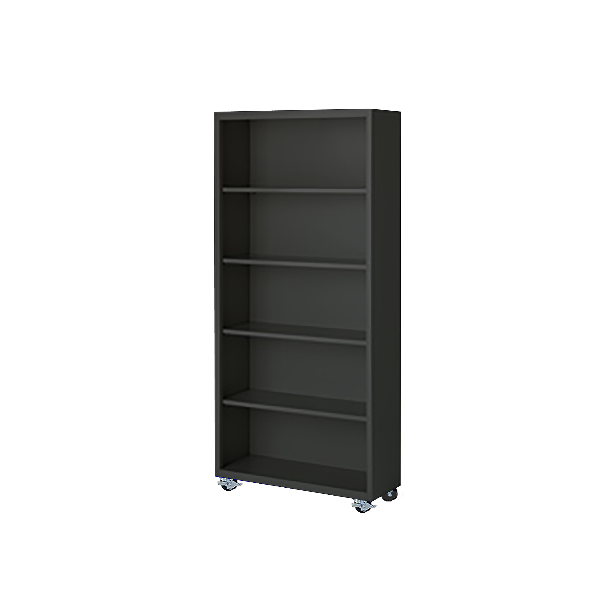 Steel Cabinets USA, 36in.x18in.x75in. Charcoal Mobile Bookcase Assembled, Height 75 in, Shelves (qty.) 5, Material Steel, Model# MBCA-367518-C