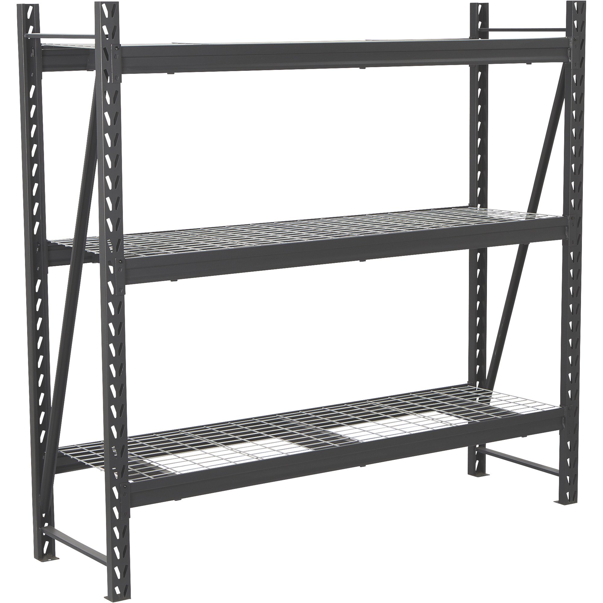 Rack USA 3-Tier Industrial Shelving Rack, 77in.W x 24in.D, Steel, Model ...