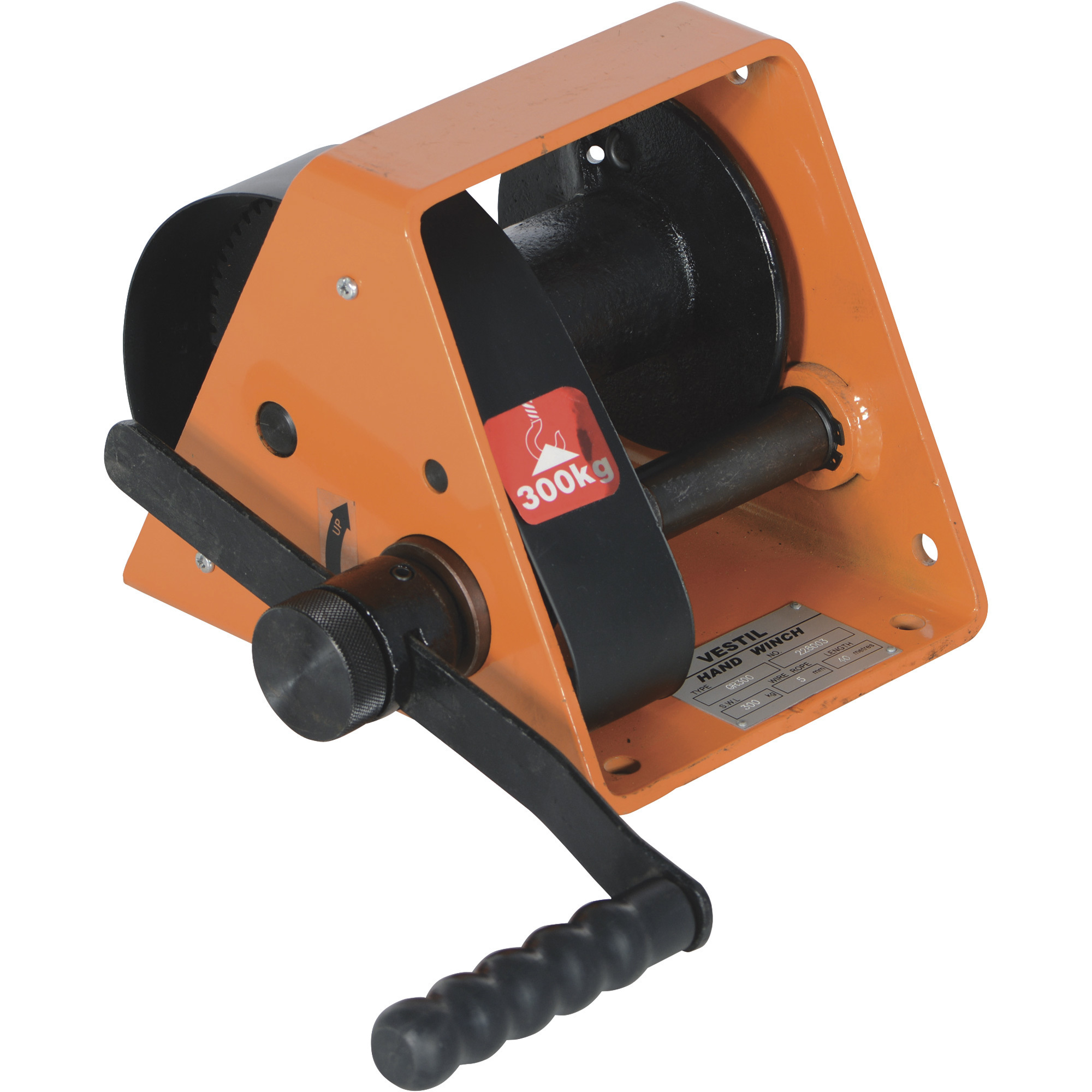 Vestil Single Speed Hand Winch - 600-Lb. Capacity, Load Pressure Brake, Model# HWG-600
