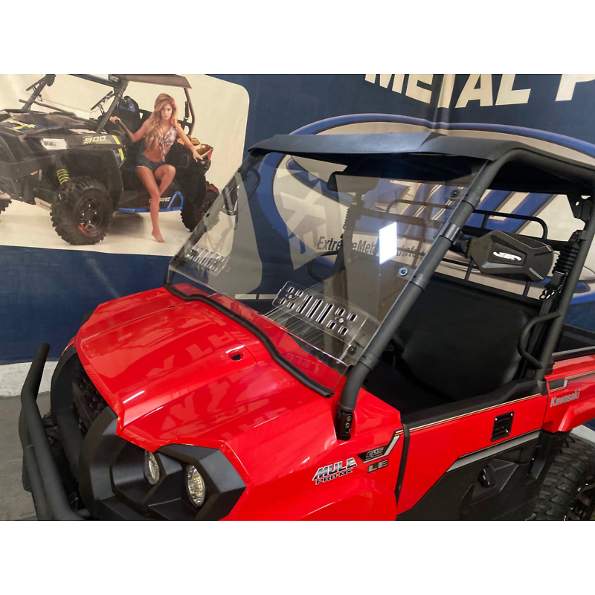 Extreme Metal Products, Kawasaki Mule PRO-MX Windshield, Model# 14475