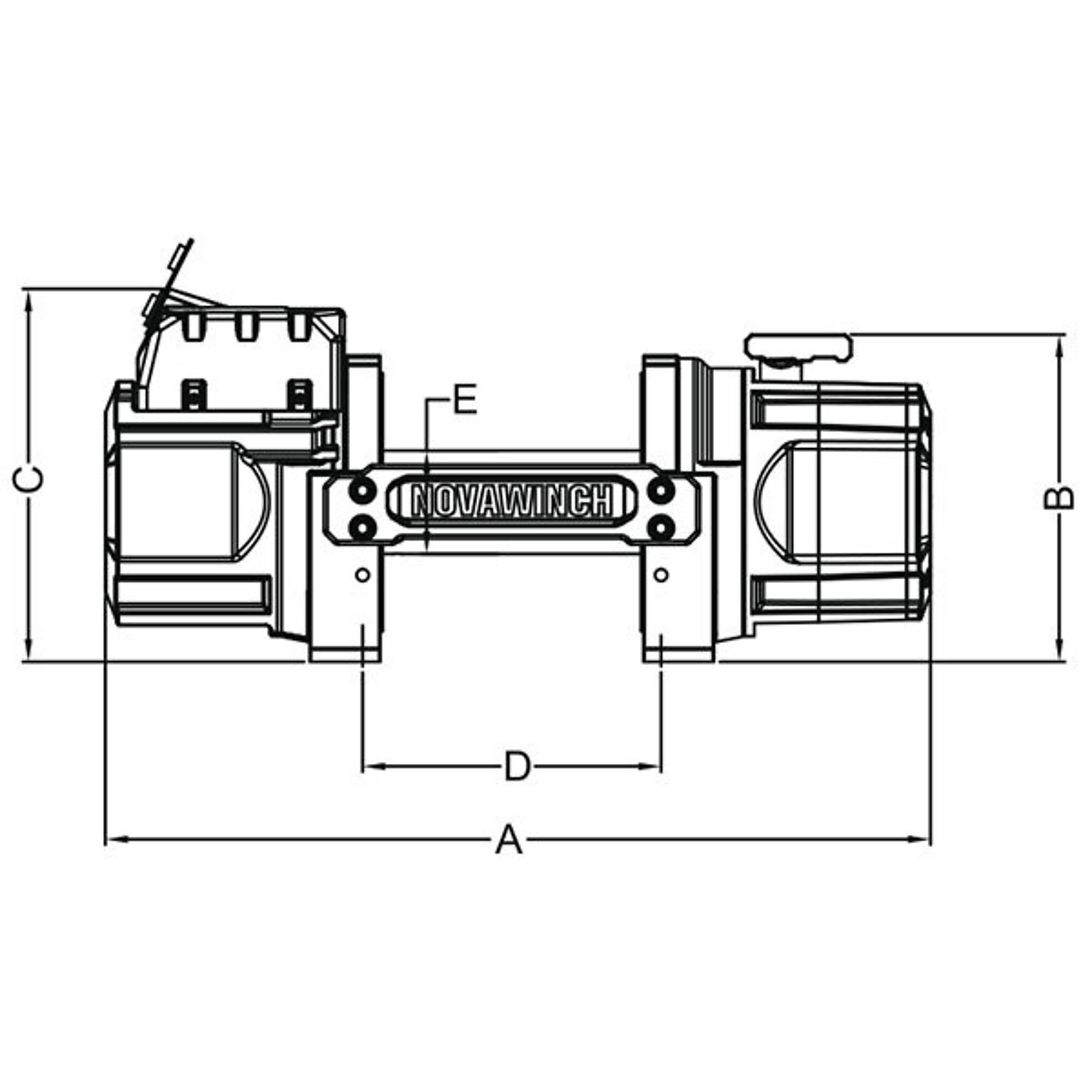 Novawinch, Trailer/Recovery 12V DC Powered Winch, Capacity (Line Pull) 18500 lb, Volts 12, Max