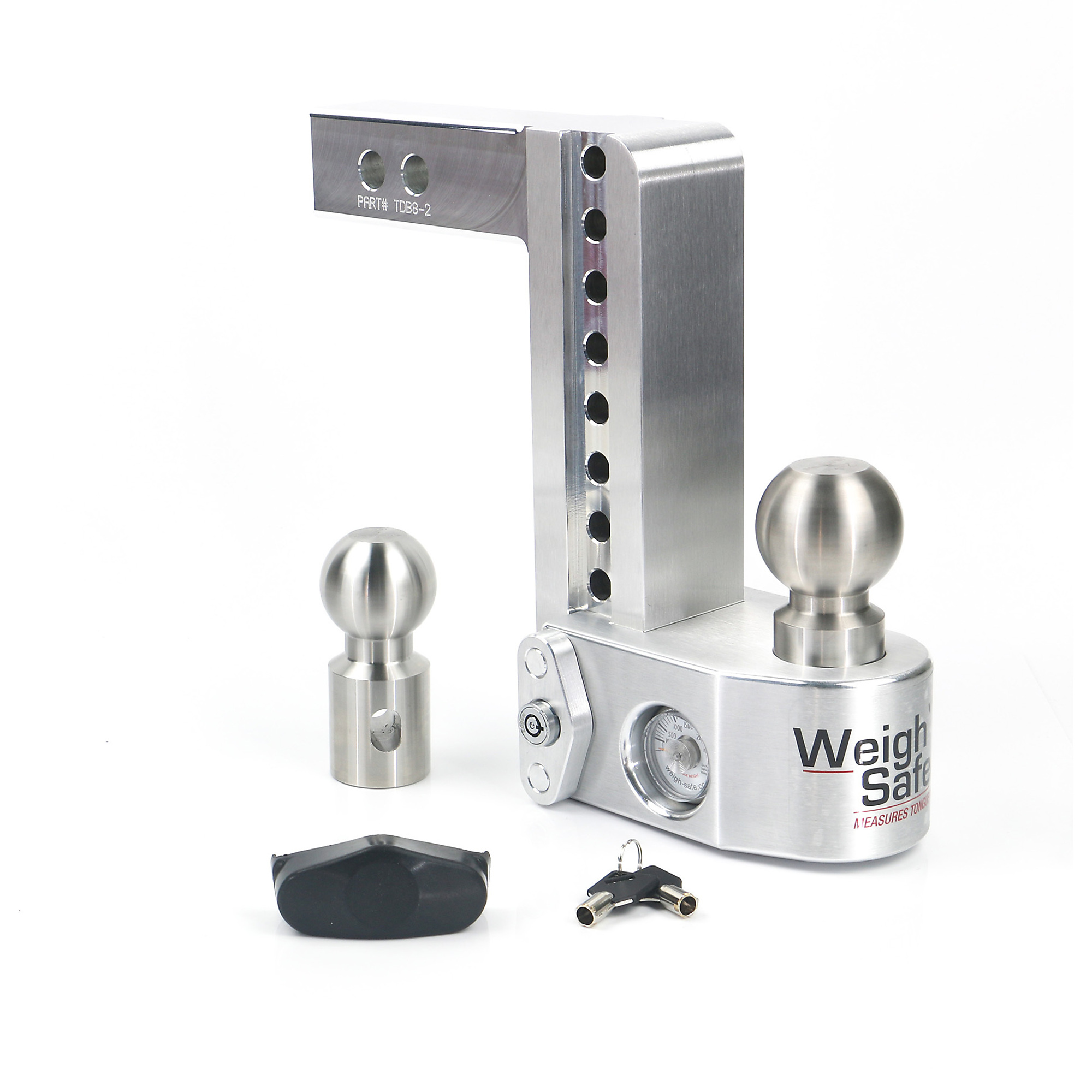 Weigh-Safe Drop Hitch - 8in. Drop, 2in. Shank, 12500-Lb. GTW, 2-5/16in. Ball, Class V, Model# WS8-2