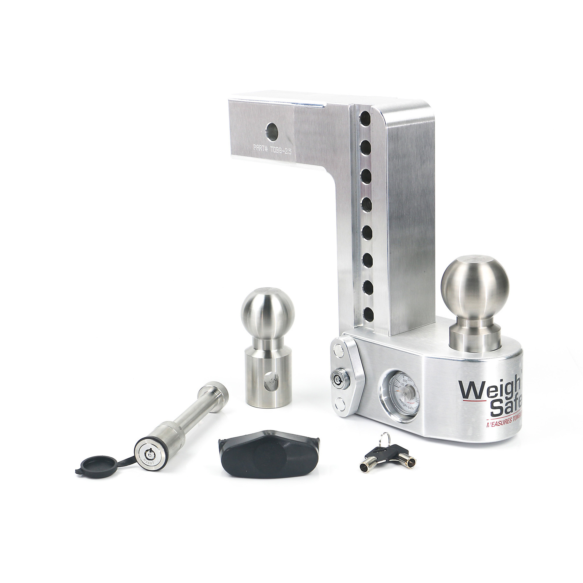 Weigh-Safe Drop Hitch Ball Mount - 8in. Drop, 2.5in. Shank, 18500-Lb. Towing Capacity, 2-5/16in. Ball, Class V, Built-In Scale, Model# WS8-2.5-KA