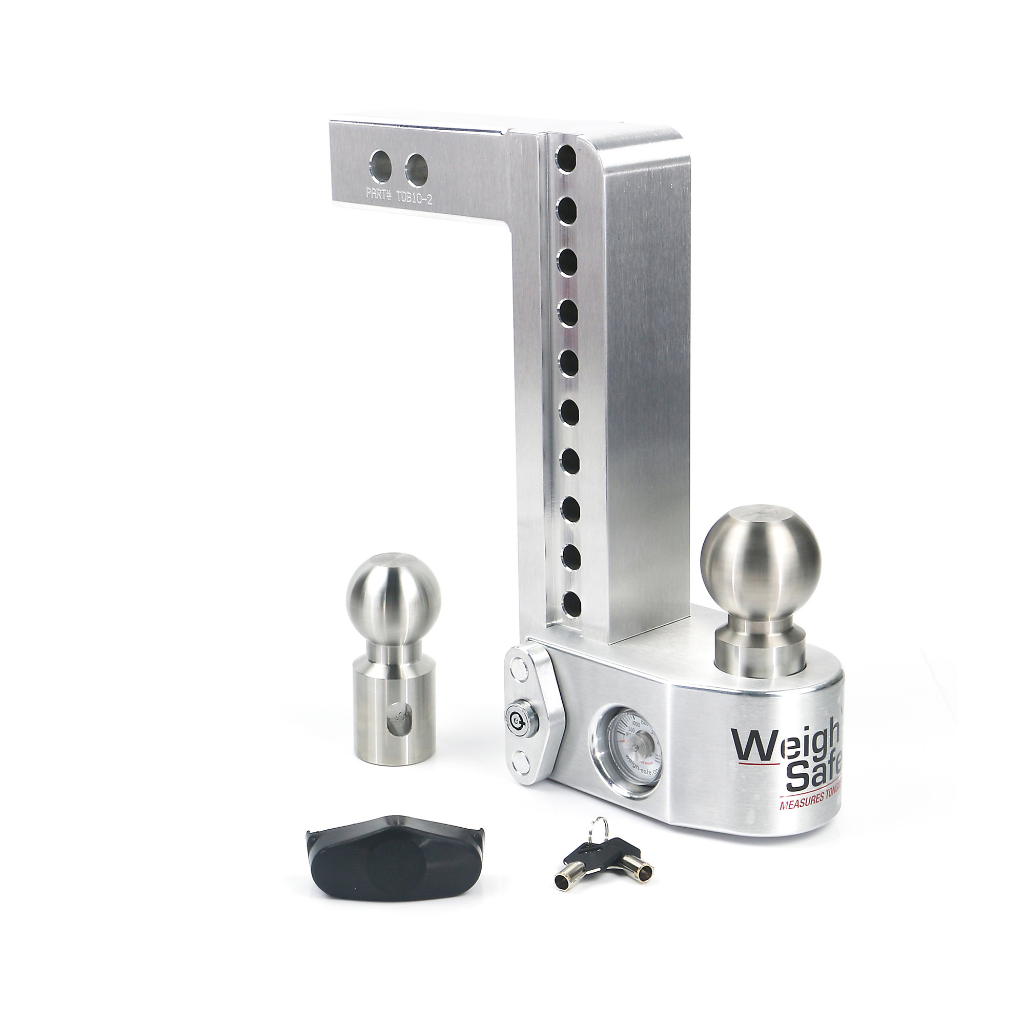 Weigh-Safe Drop Hitch with Built-In Scale - 10in. Drop, 2in. Shank, 12,500-Lb. Gross Towing Weight, 2-5/16in. Ball, Class V, Model# WS10-2
