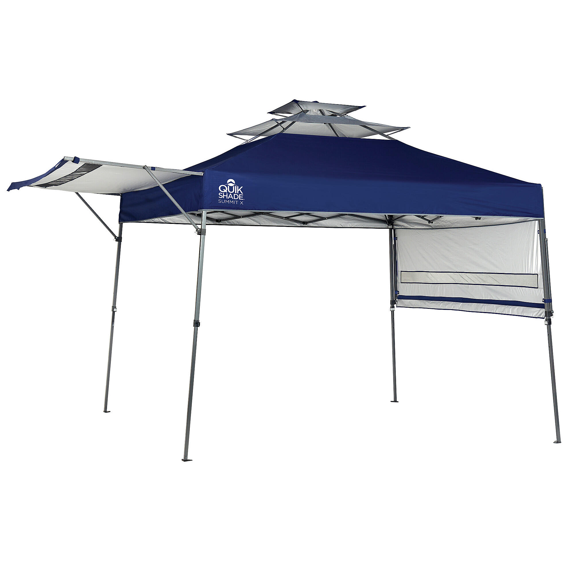 Quik Shade Summit X, Summit X Pop-Up Canopy with Awning, Length 17 ft, Width 11 ft, Color Blue, Model# 167706RL