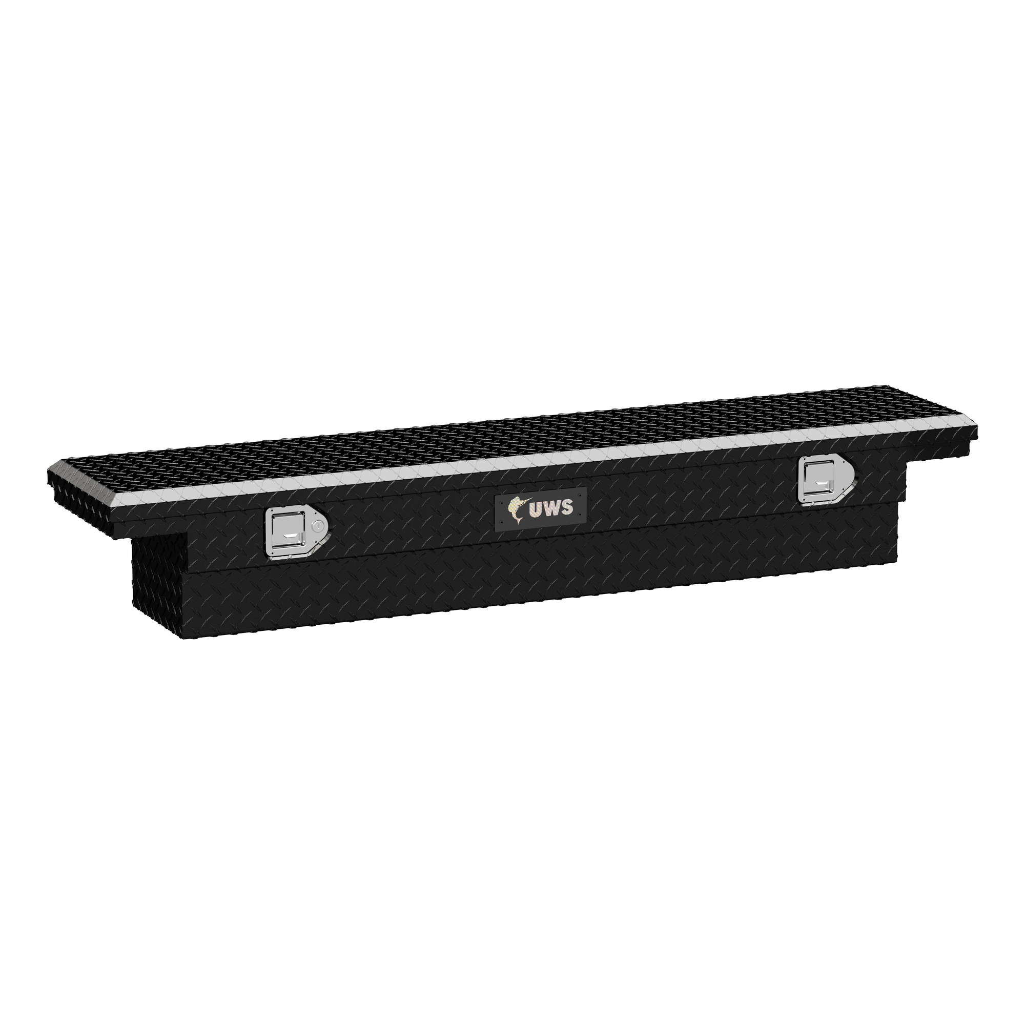 UWS 69in. Slim Line Crossover Truck Tool Box Width 63.875 in Material Aluminum Color Finish Gloss Black Model EC10312 Northern Tool