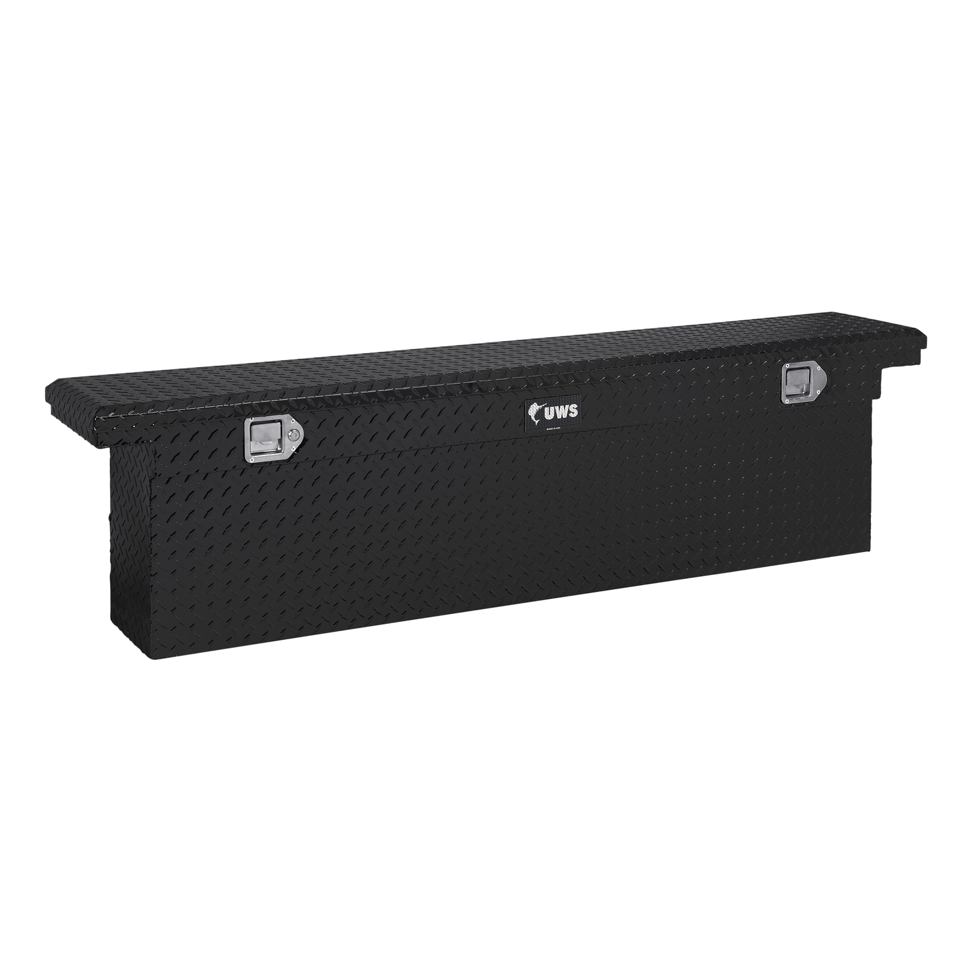 UWS, 69in. Slim-Line Crossover Truck Tool Box, Width 69.875 in, Material Aluminum, Color Finish Gloss Black, Model# EC10842