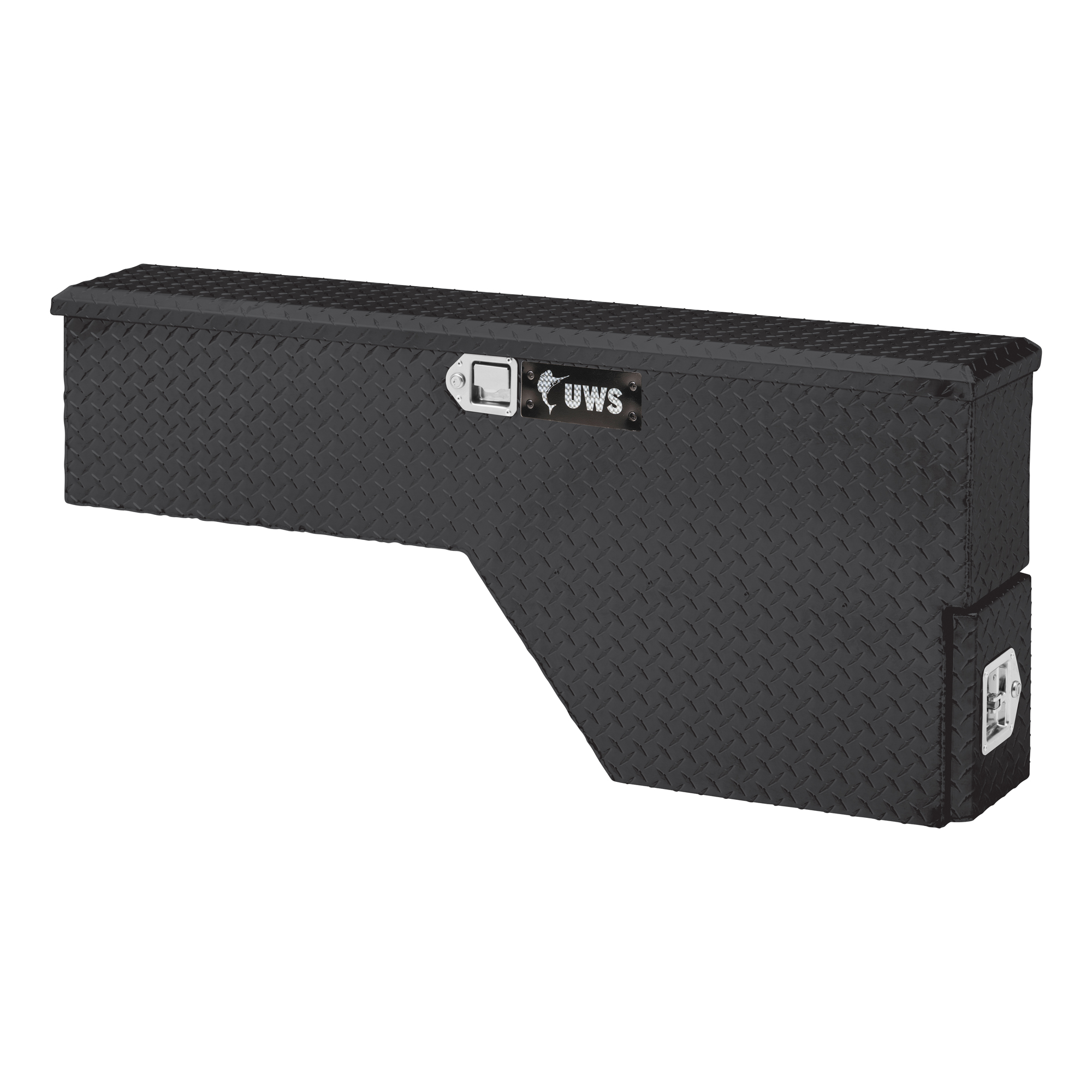 UWS, 48in. Driver-Side Wheel Well Tool Box, Width 48 in, Material Aluminum,  Color Finish Gloss Black, Model# EC30012