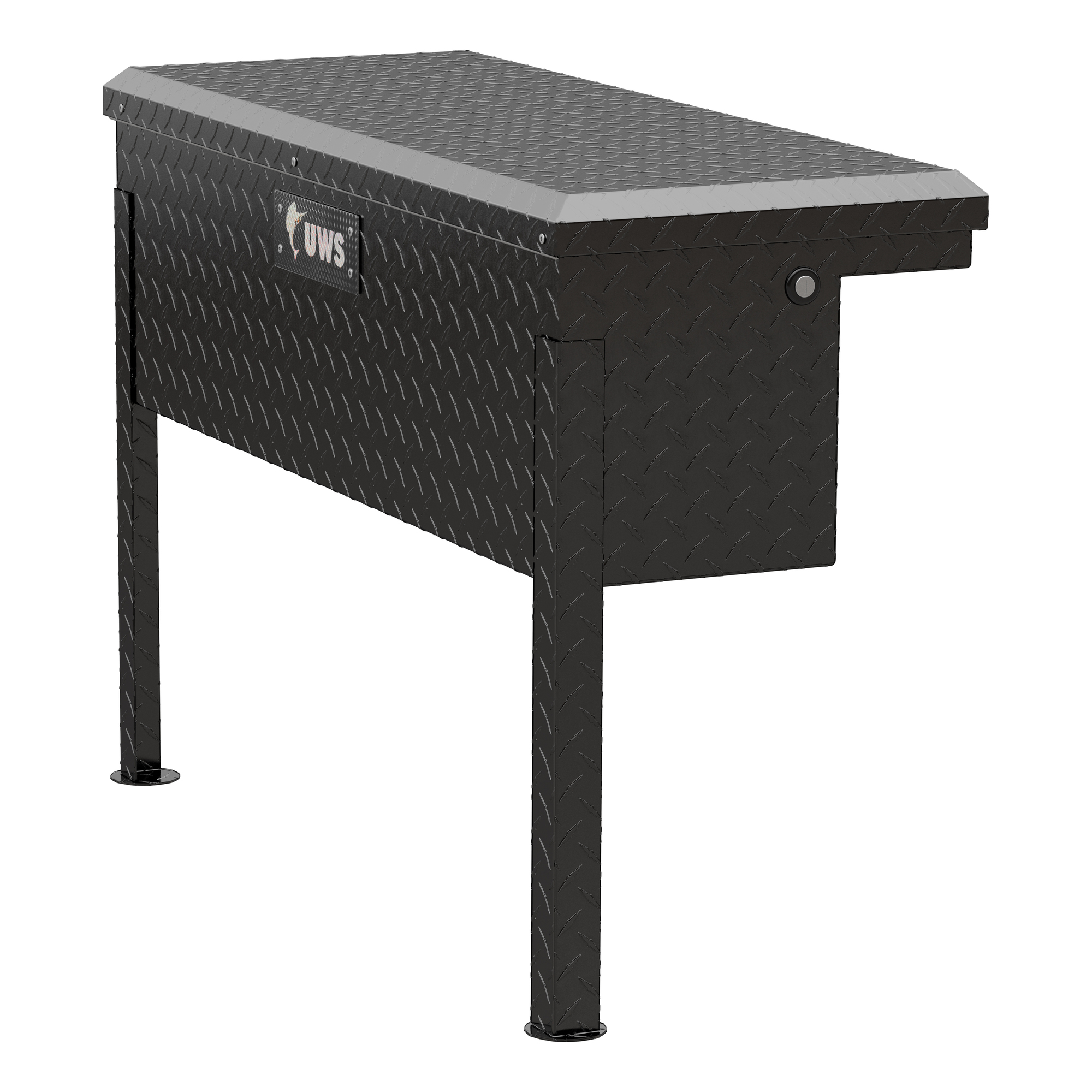 UWS, 36in. Truck Side Tool Box with Low Profile, Width 36.875 in, Material Aluminum, Color Finish Gloss Black, Model# EC30362