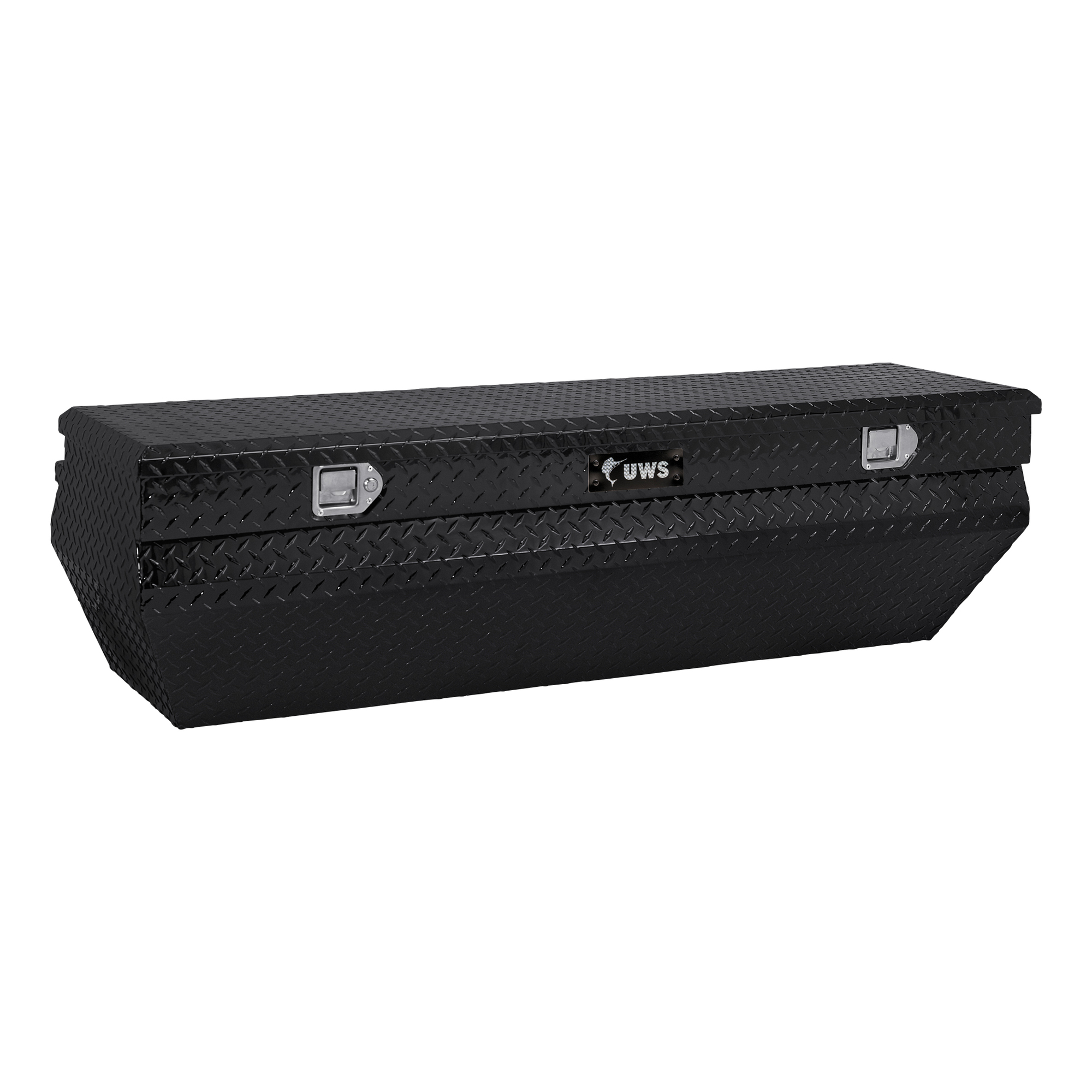 UWS, 55in. Wedged Angled Utility Chest Box, Width 55.875 in, Material Aluminum, Color Finish Gloss Black, Model# EC20322