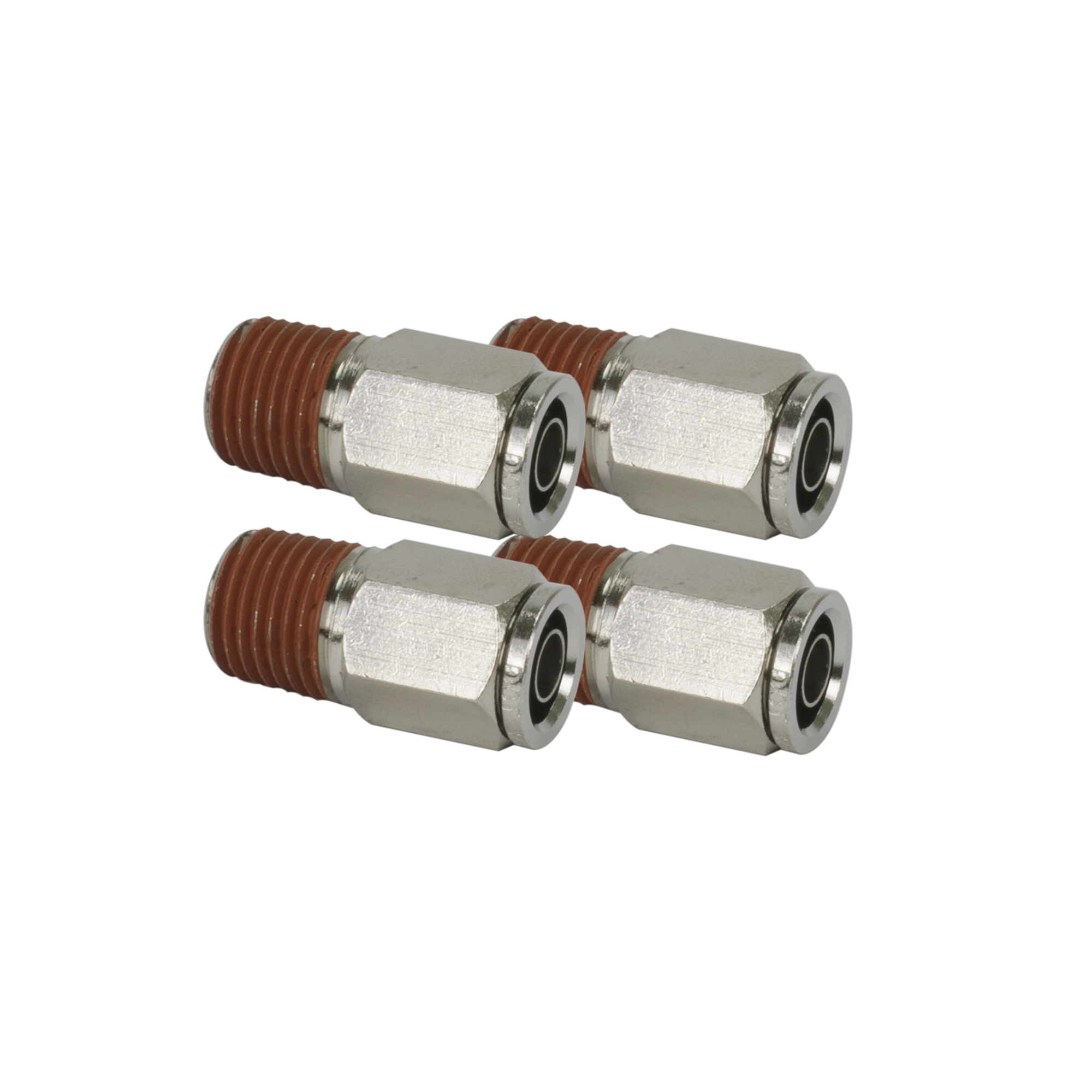 Viair Airline Straight Push-to-Connect Fitting - 1/4in. NPT, Nickel-Plated Brass, Model# 13868