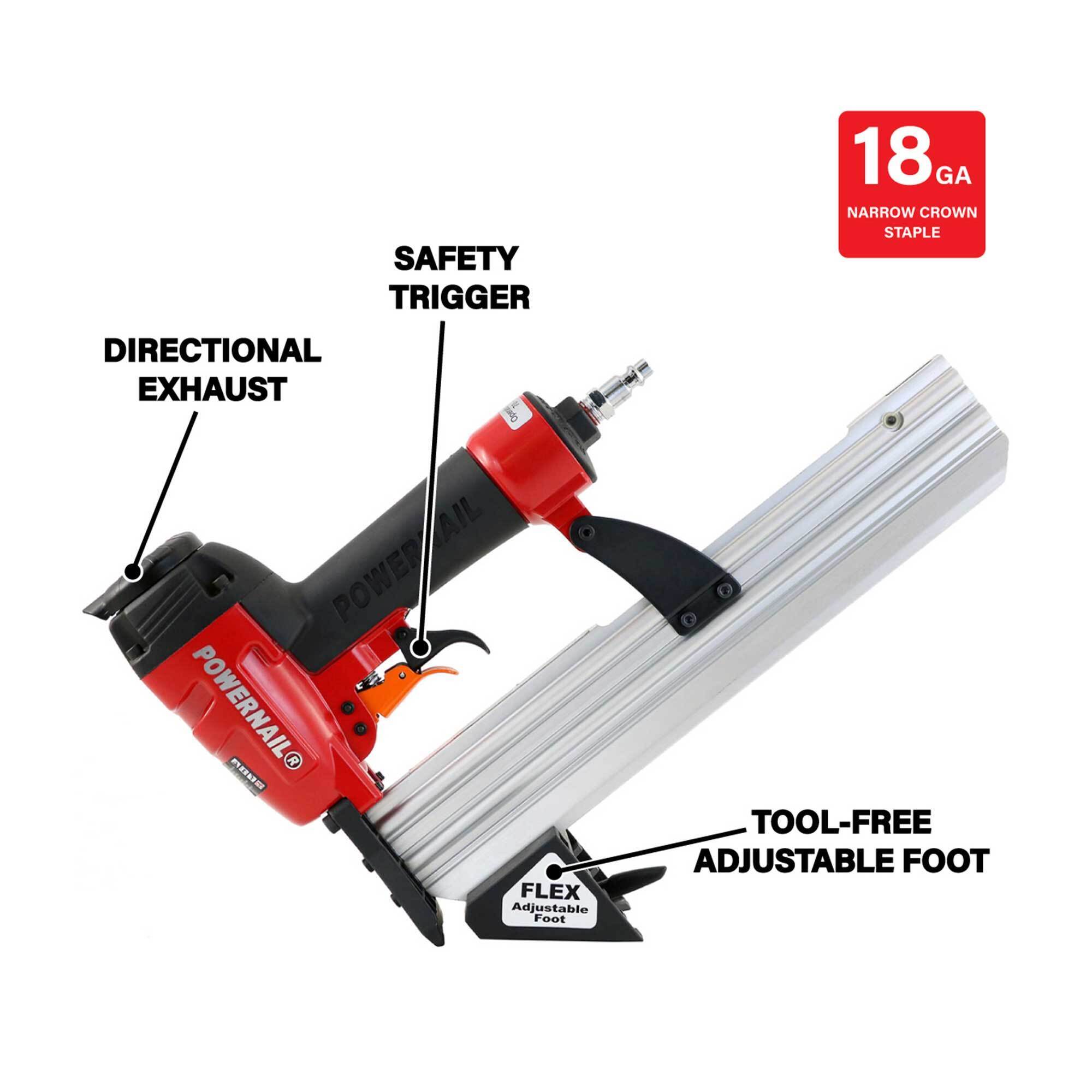 POWERNAIL, Pneumati 18g Narrow Crown Floor Staple trigger pul, Fastener