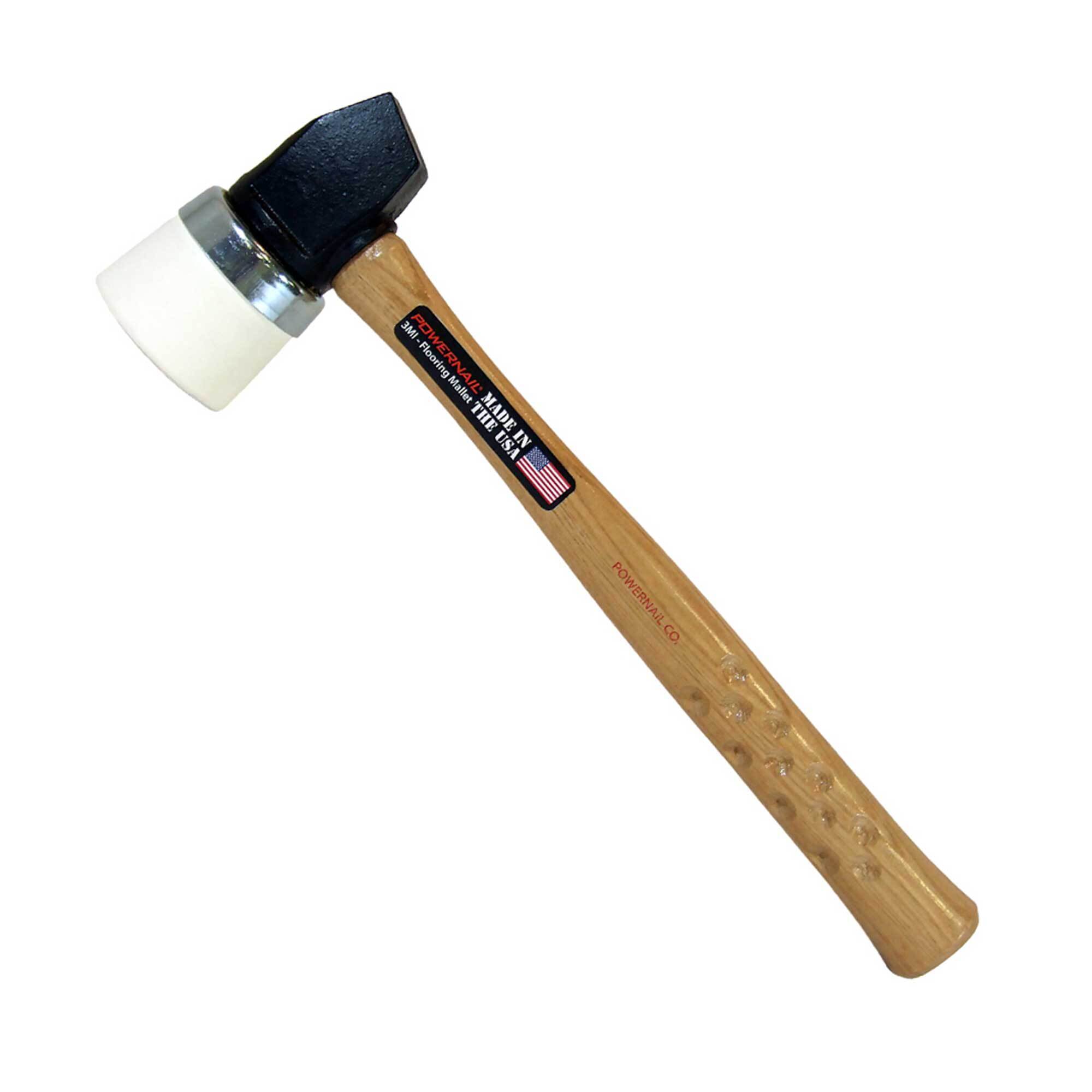 POWERNAIL, 3MI White Rubber Mallet, Single Cap 2.6 LB, Handle Length 15 in, Model# 06-3MIW.PWR