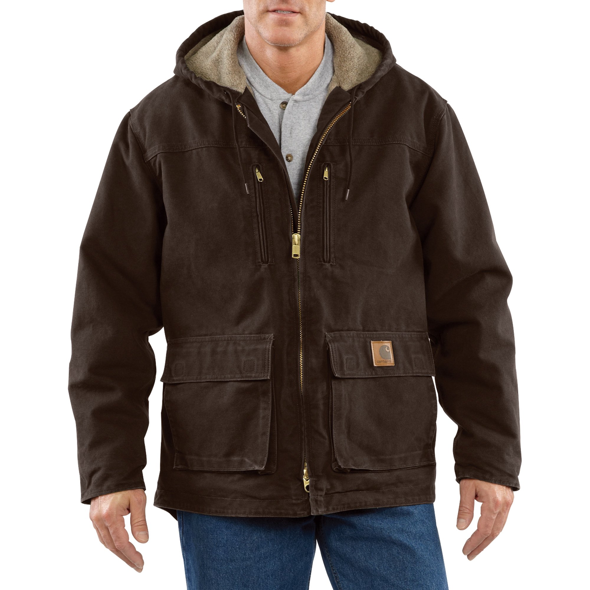 Carhartt Sandstone Jackson Coat Dark Brown Small Model C95 Northern Tool