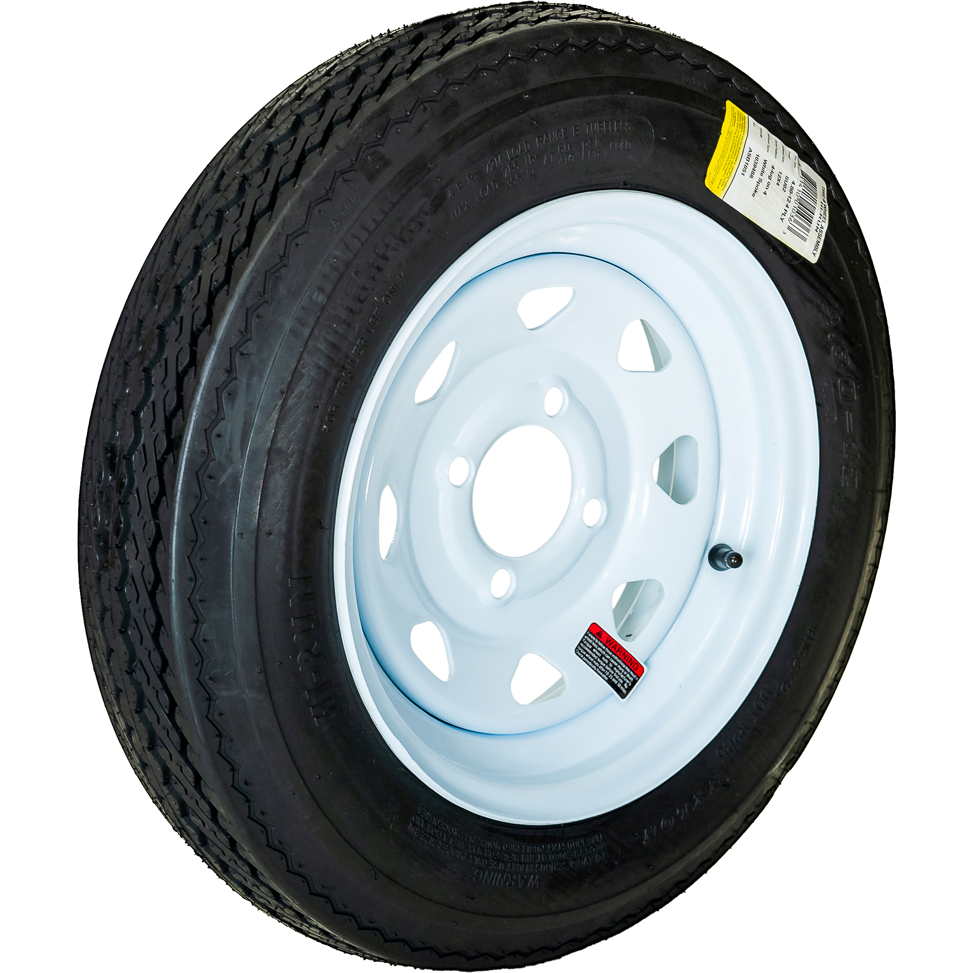 HIRUN, Highway Trailer Tire Assembly, BiasPly, Tire Size 4.8012 Load
