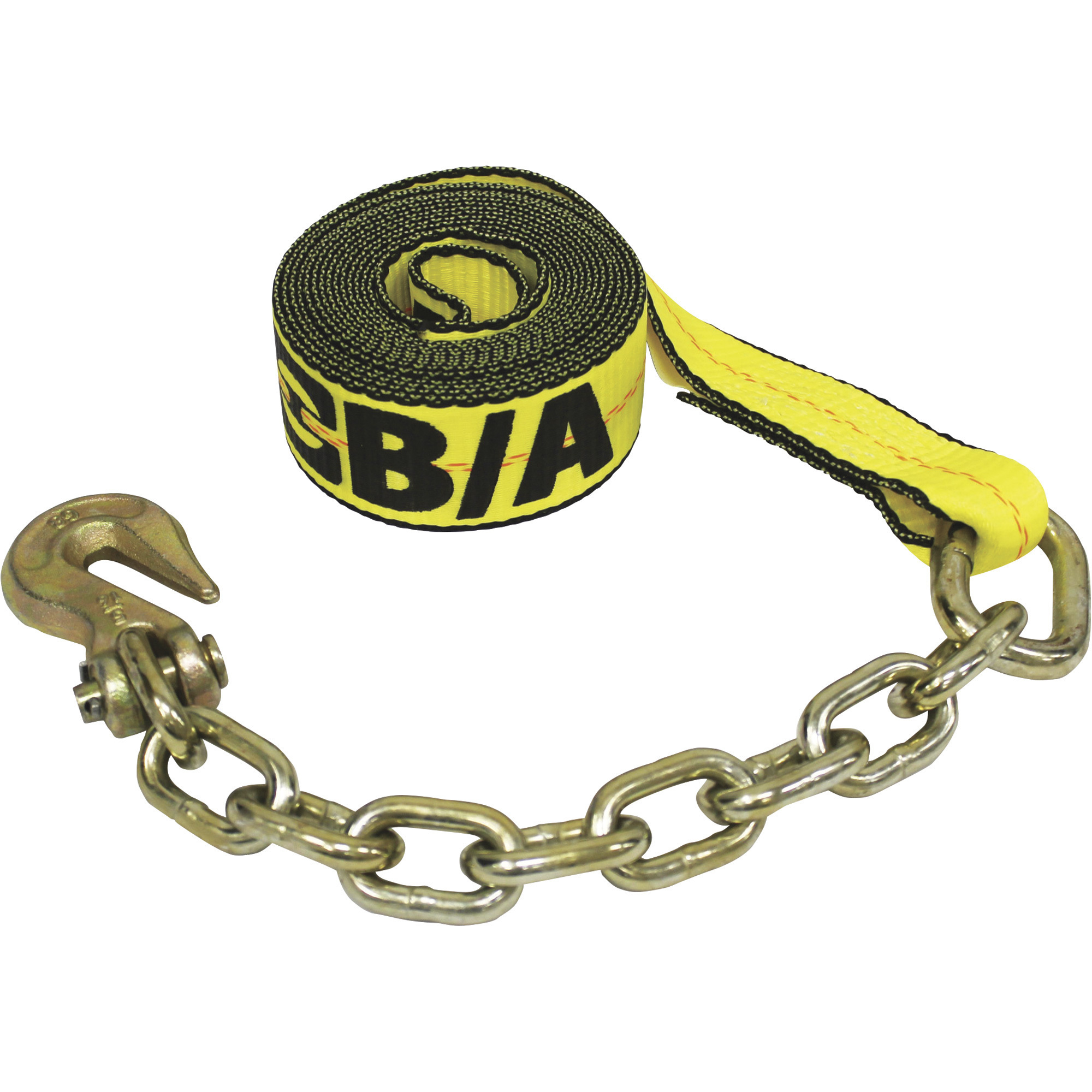 B/A Products 2in. x 14ft. Polyester Strap With 12in. Chain and Grab Hook, 4000-Lb. Working Load, Model# 38-200C-LG