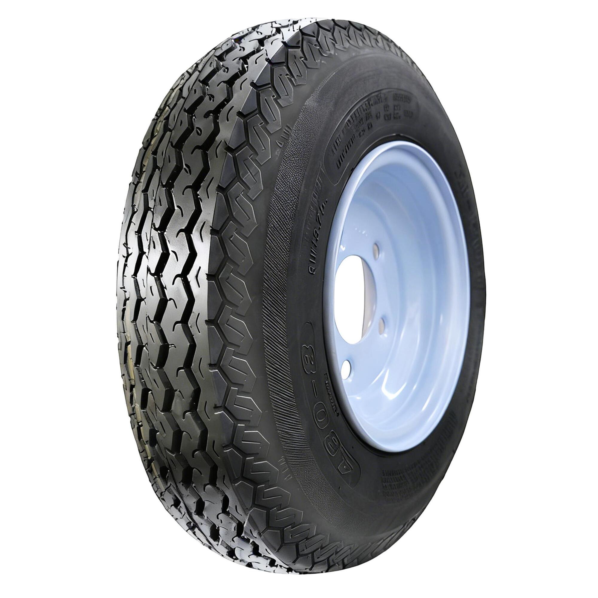 HI-RUN, Highway Trailer Tire Assembly, Bias-Ply, Tire Size 4.80-8 Load Range Rating C, Bolt Holes (qty.) 5 Model# ASB1108