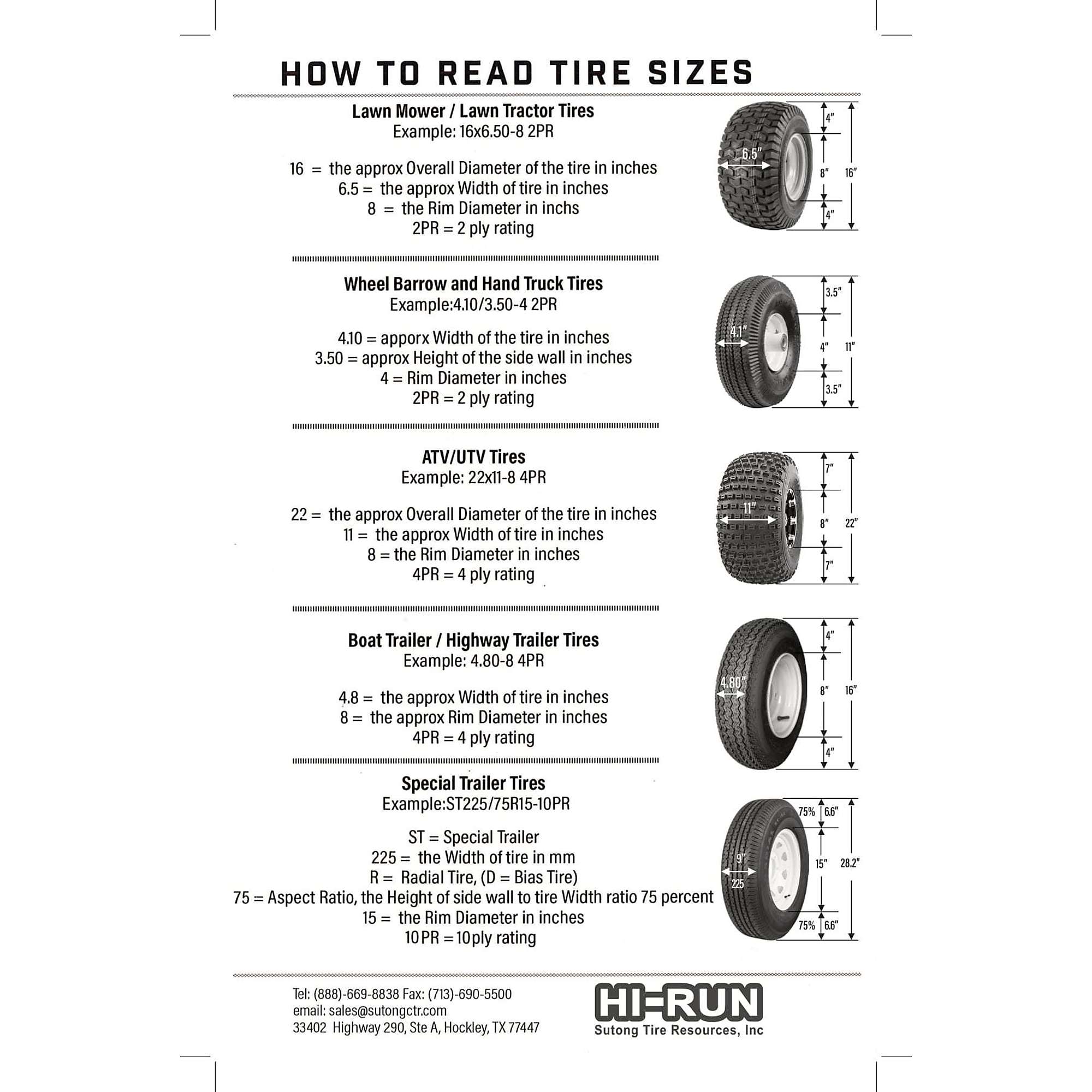 HI-RUN, Highway Trailer Tire Assembly, Bias-Ply, Tire Size 5.70-8 Load