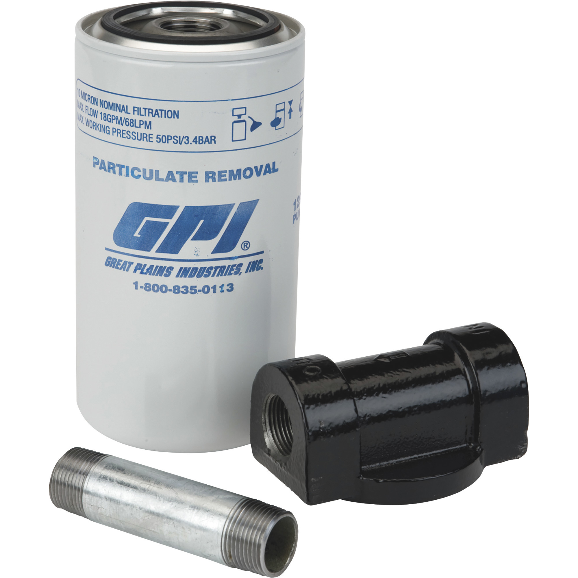 GPI, FILTER KIT, 3/4in. NPT P-18-10-1 Diameter 4 in, Height 8 in