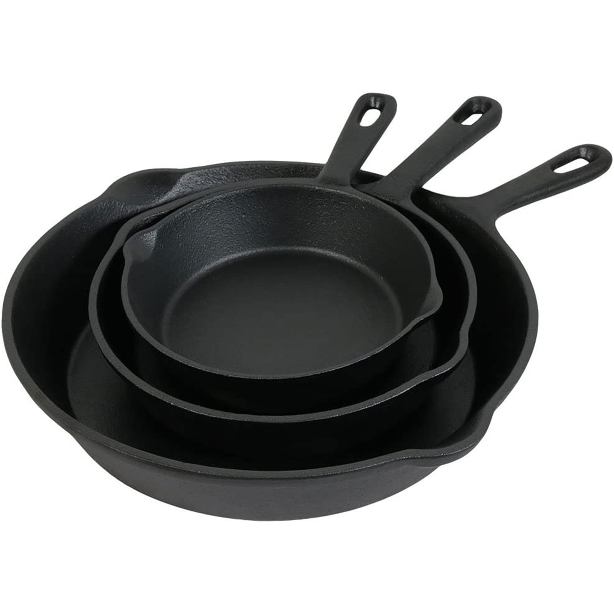 Sunnydaze Decor, Cast Iron Skillet Set - Pre-Seasoned Frying Pans, Included (qty.) 3 Material Cast Iron, Model# ACI-163