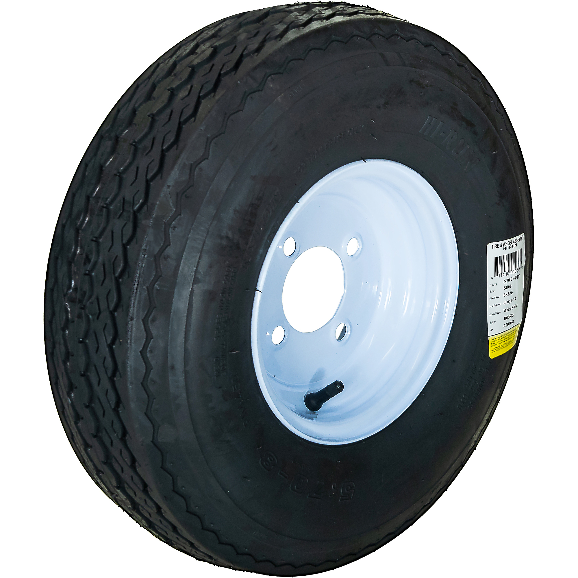HIRUN, Highway Trailer Tire Assembly, BiasPly, Tire Size 5.708, Load