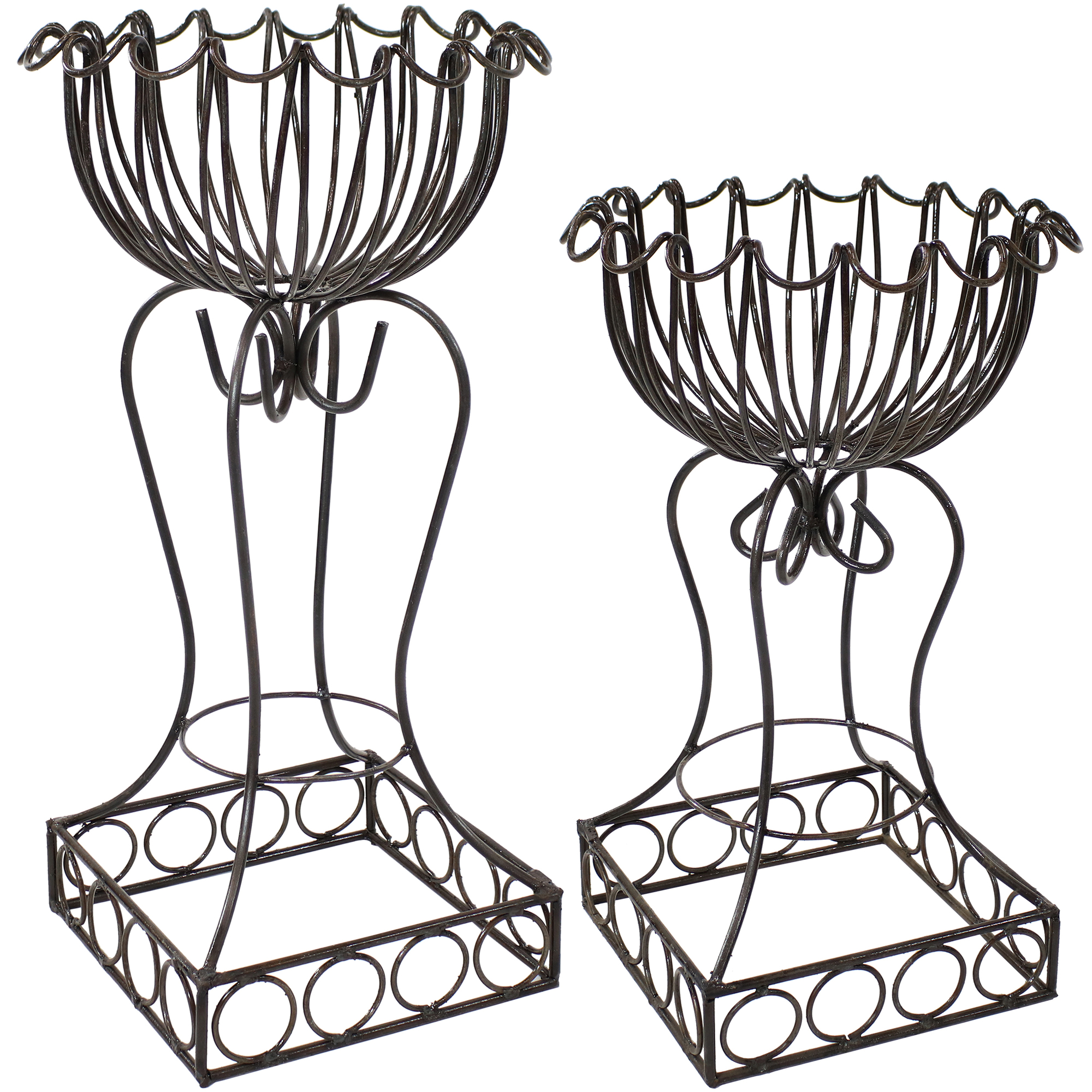 Sunnydaze Decor, 2 Metal Shell-Shaped Planter Baskets, Container Length 31.5 in, Container Width 31.5 in, Material Steel, Model# CUE-228-662