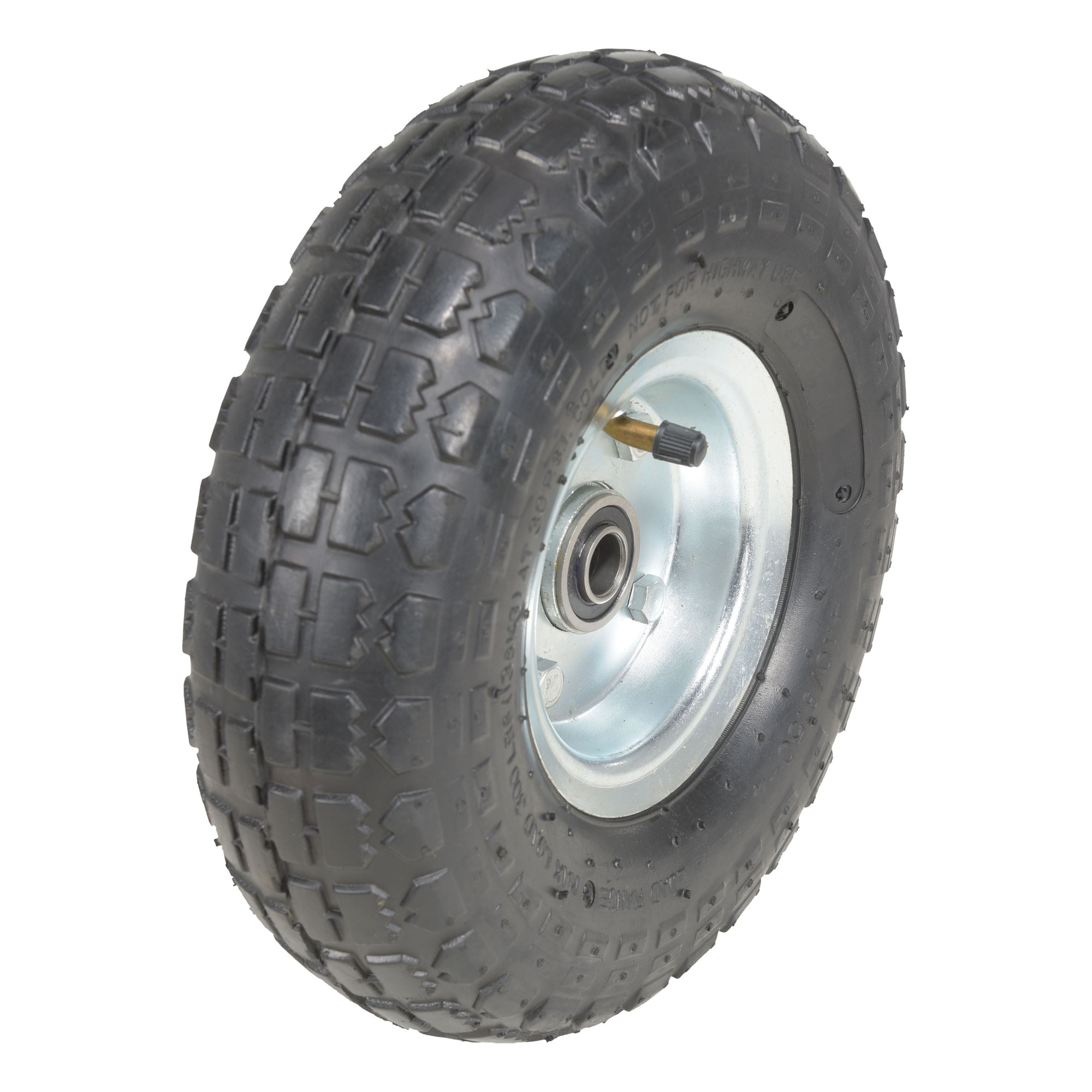 Vestil Pneumatic Wheel - 10in. x 3.5in., 5/8in. Bearing, Non-Marking, Model# WHL-PN-10X3.5-5/8