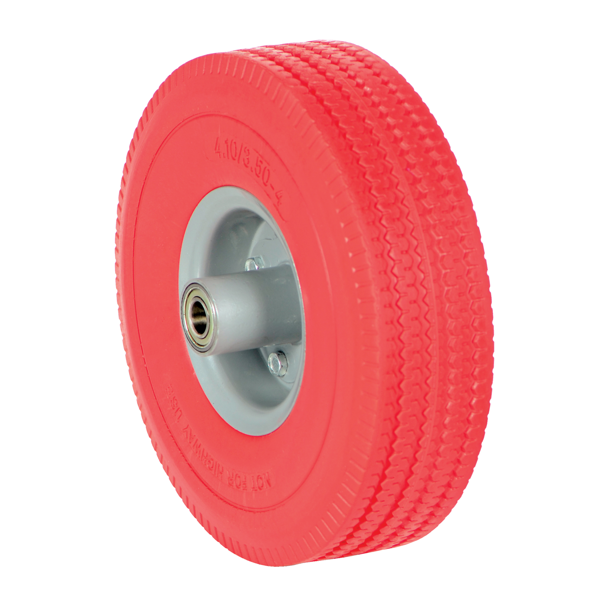 Vestil Solid Urethane Foam Wheel - 10in. Diameter, Red, Offset Steel Hub, Model# UFRD-10-WHL-58