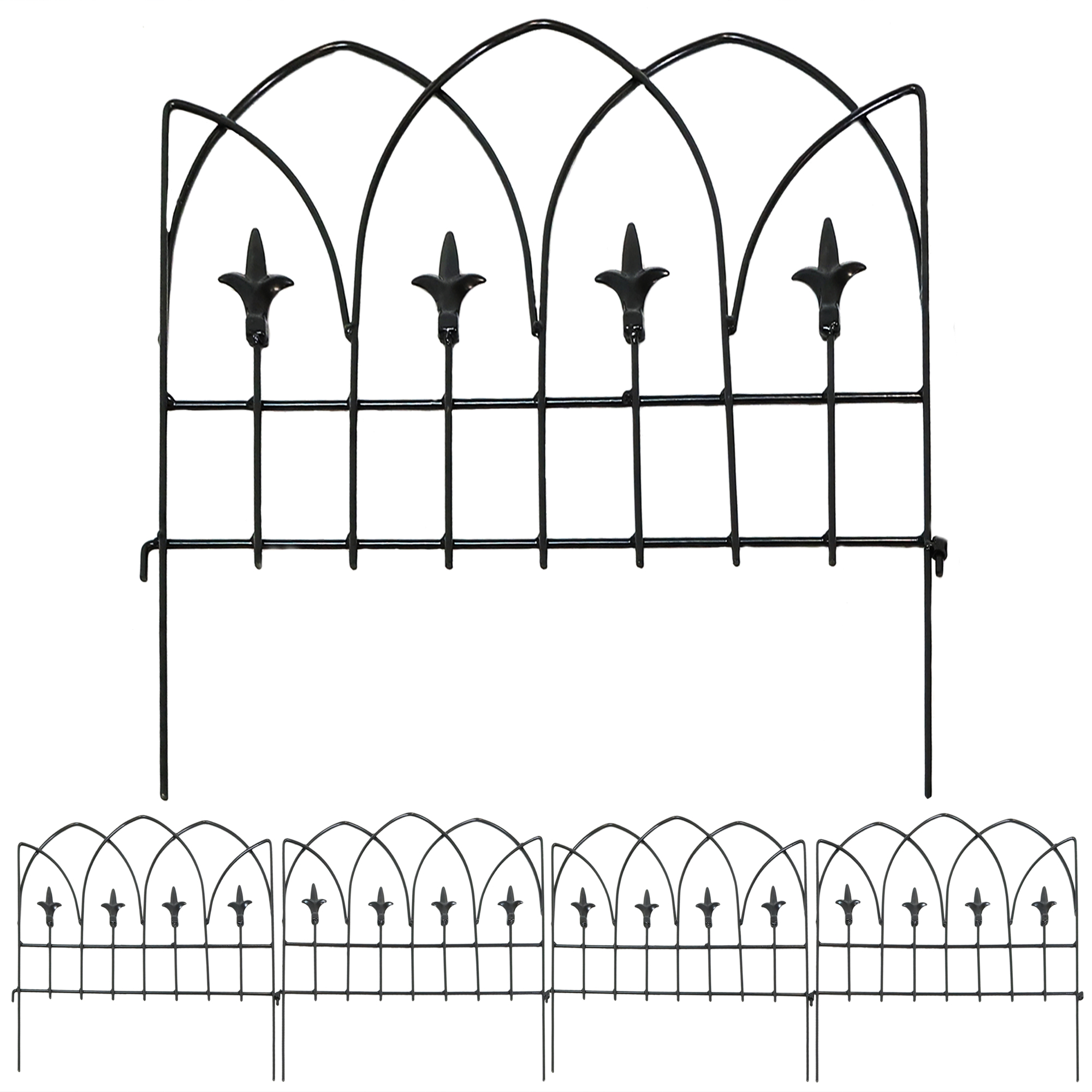 Sunnydaze Decor, 5 Bayonne Finial Border Fences - 19in., Model# HBM-604