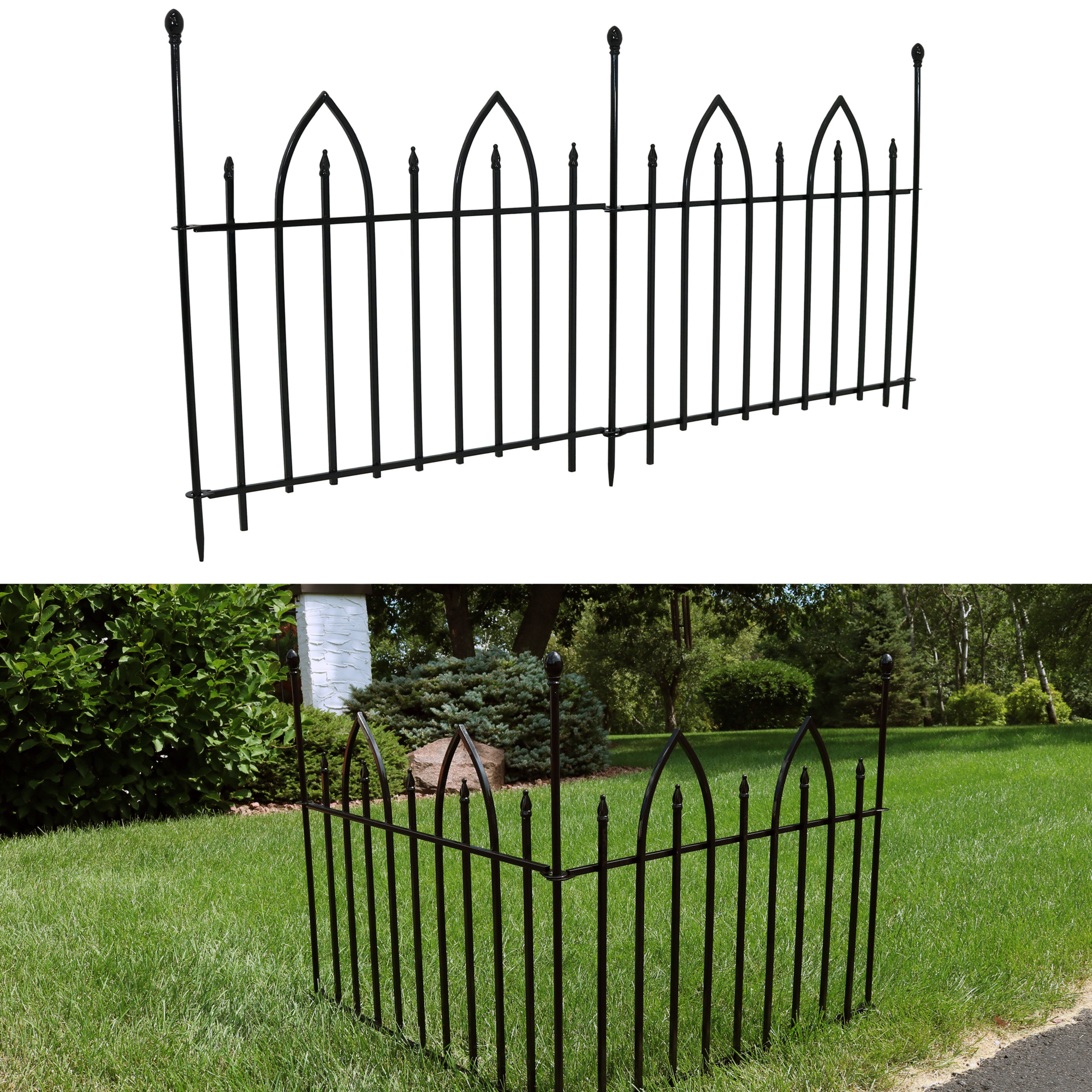 Sunnydaze Decor, 6ft. Gothic Arch Border Fence - 2pk, Model# HMI-138