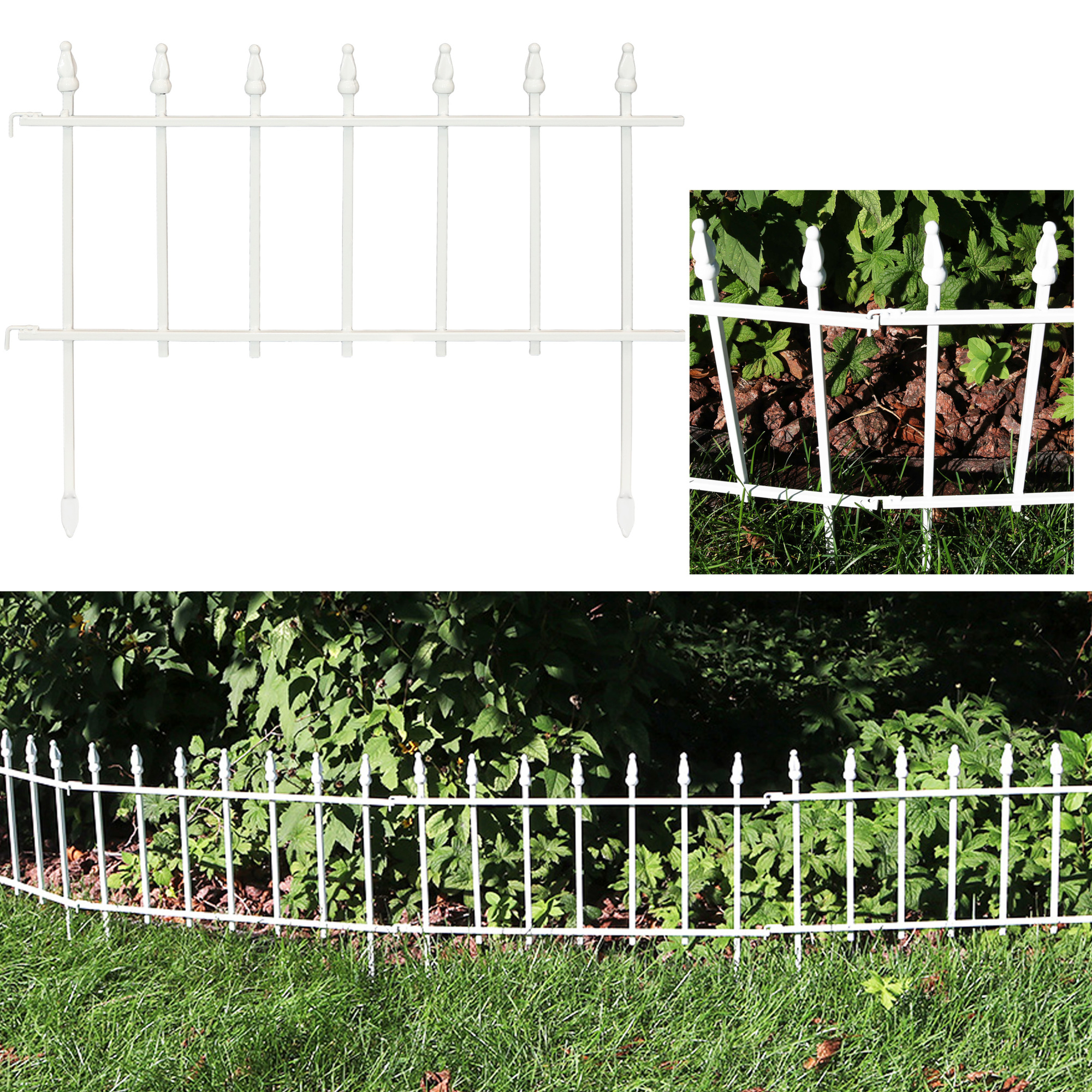 Sunnydaze Decor, 5 Border Fence Panels - White, Model# HMI-608-W
