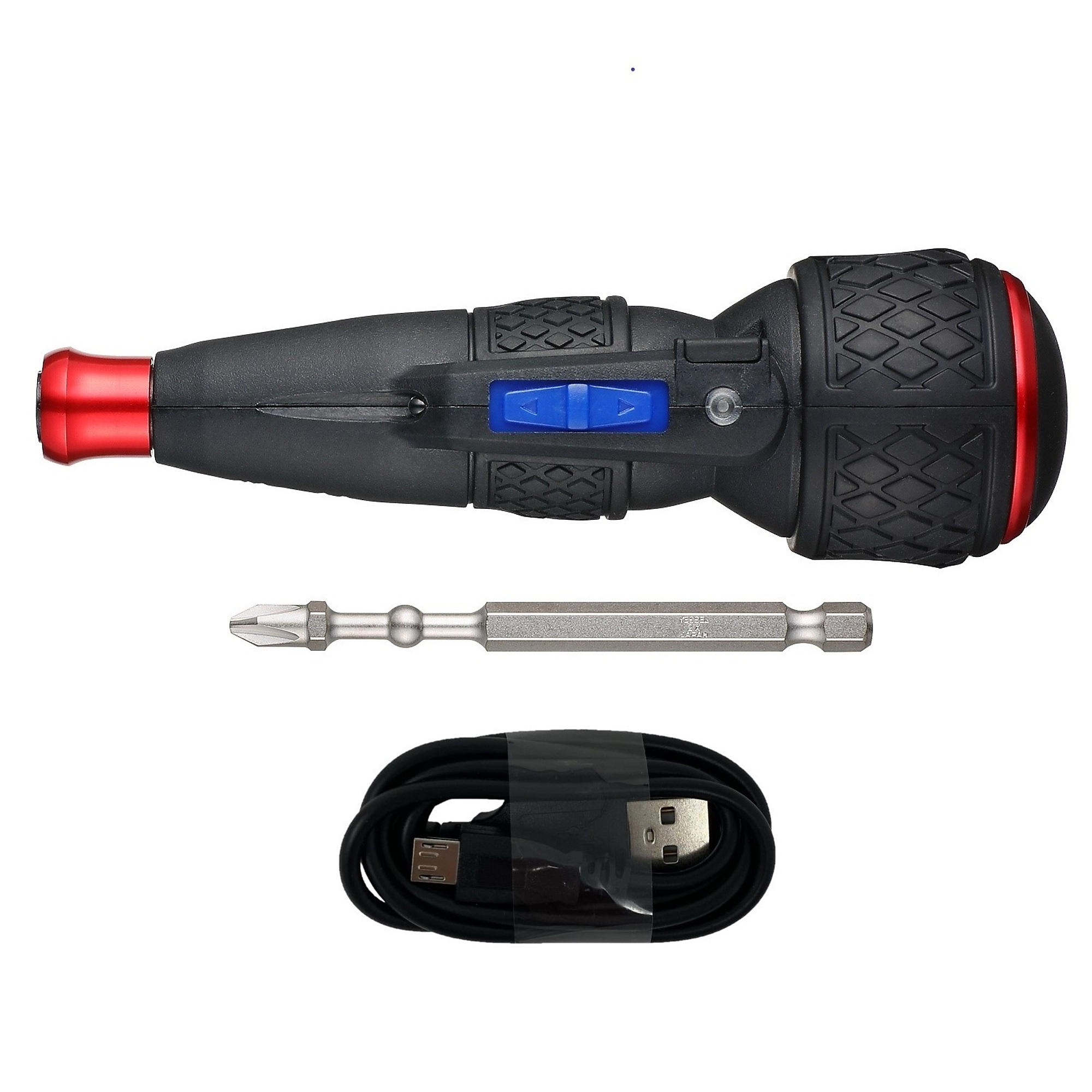 Vessel Ball Grip Rechargeable Screwdriver - Combination Drive, 17.7 lbf-in Torque, 3.6V 800mAh Battery, Model# 220USB1U