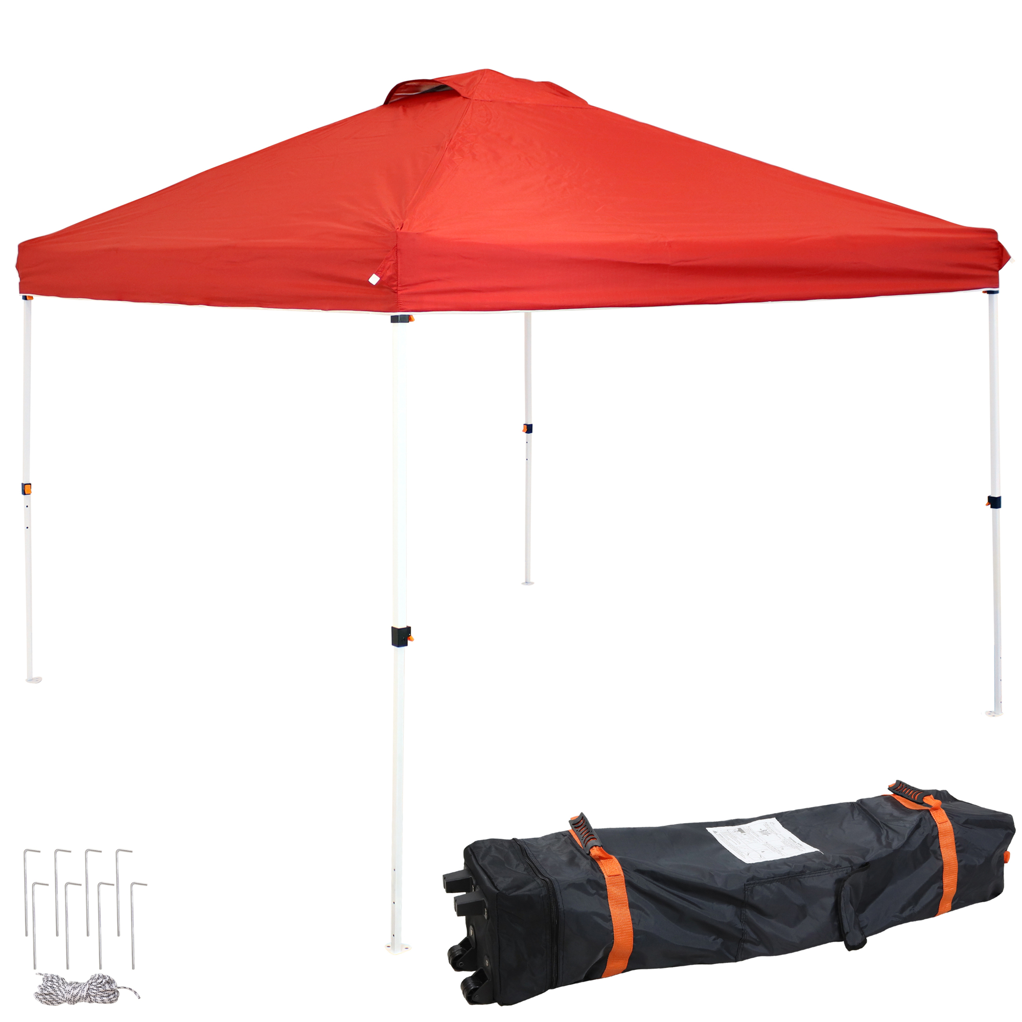 Sunnydaze Decor Pop-Up Canopy with Carry Bag - 12ft. x 12ft., Red, Adjustable Height, Weather-Resistant, Model# WUY-861