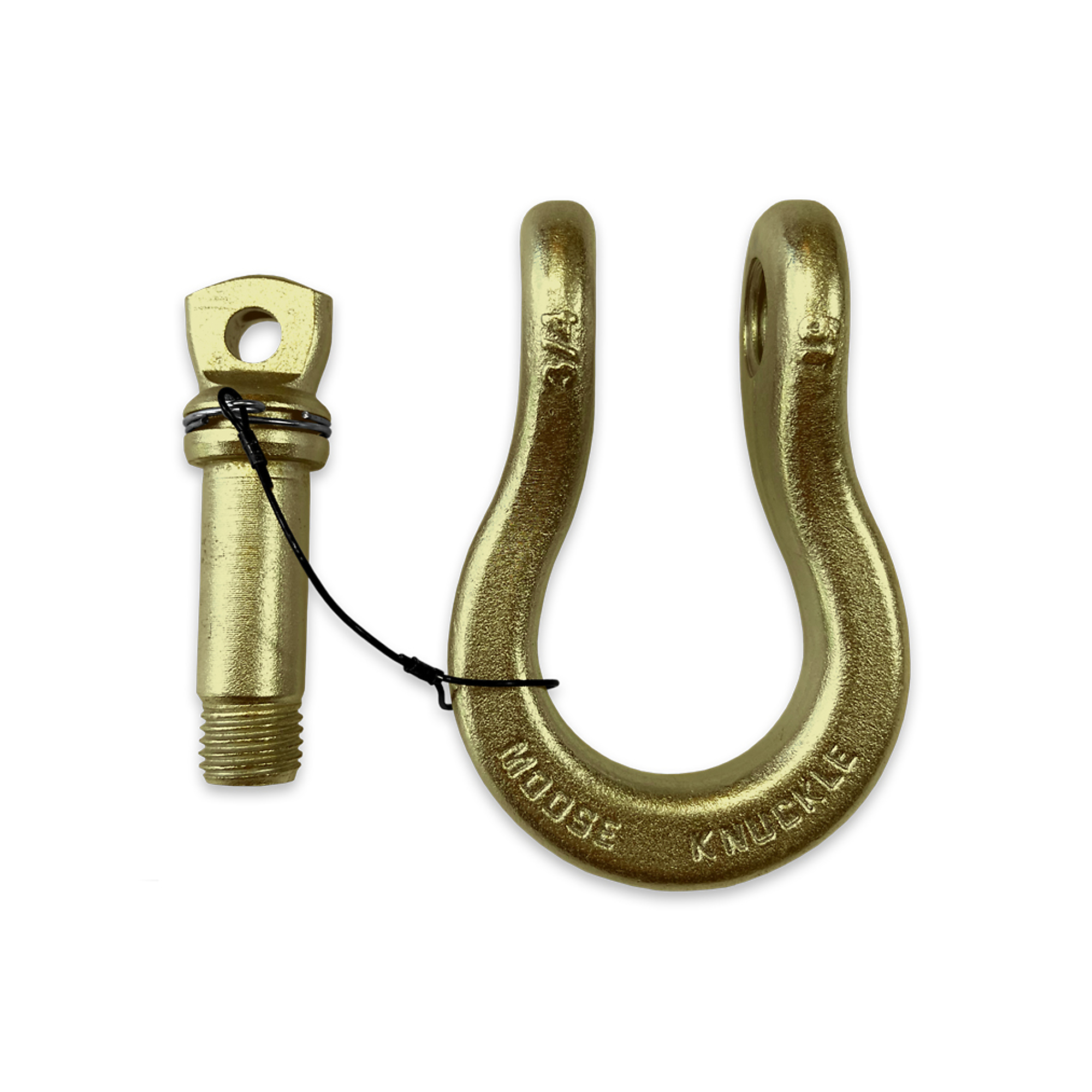 Moose Knuckle Offroad, Brass Knuckle Recovery Tow Lanyard Spin Pin 3/4  Shackle, Working Load Limit 10000 lb, Model# FN000023-012
