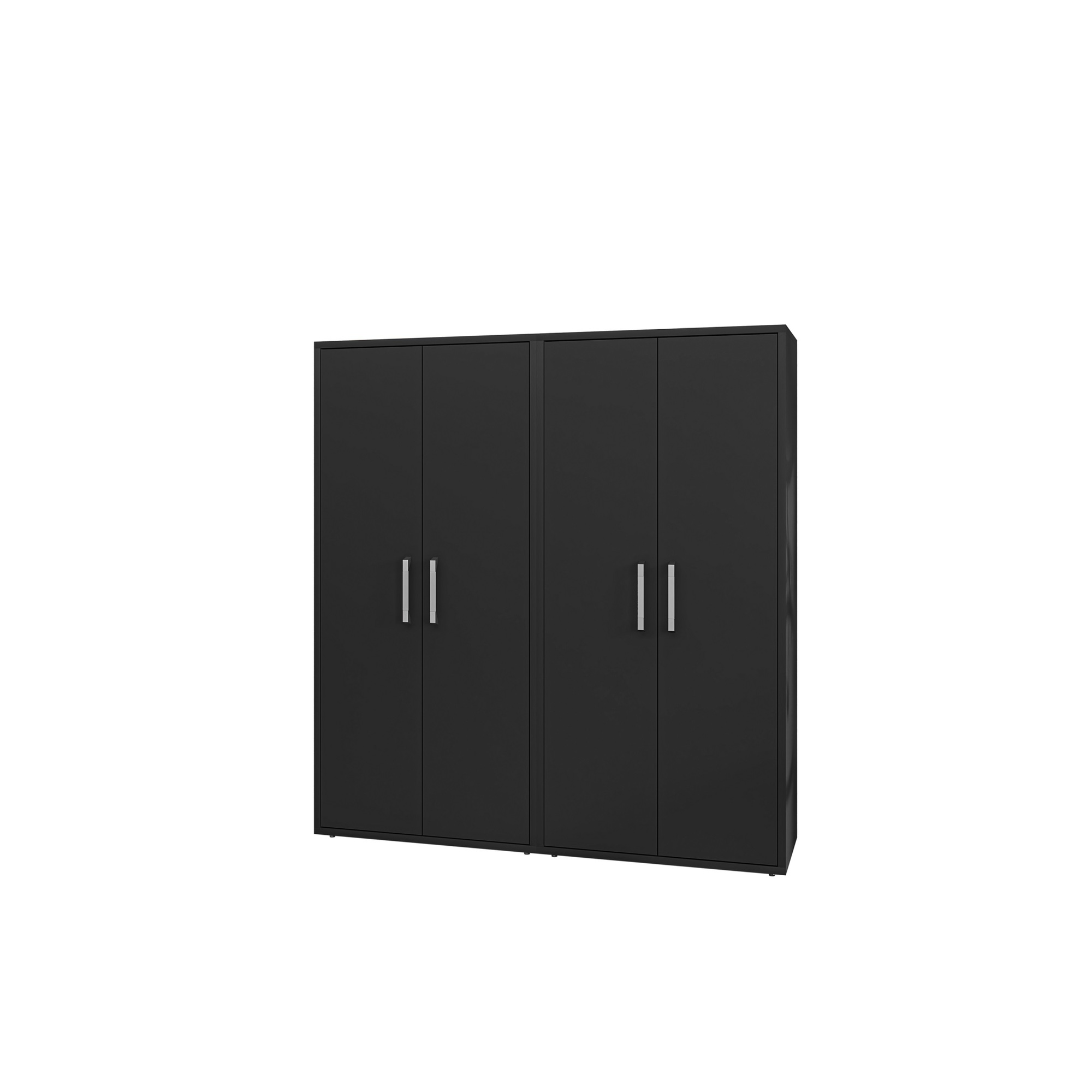 Manhattan Comfort, Eiffel Storage Cabinet in Matte Black, Set of 2 Height 73.43 in, Width 70.86 in, Color Black, Model# 2-250BMC