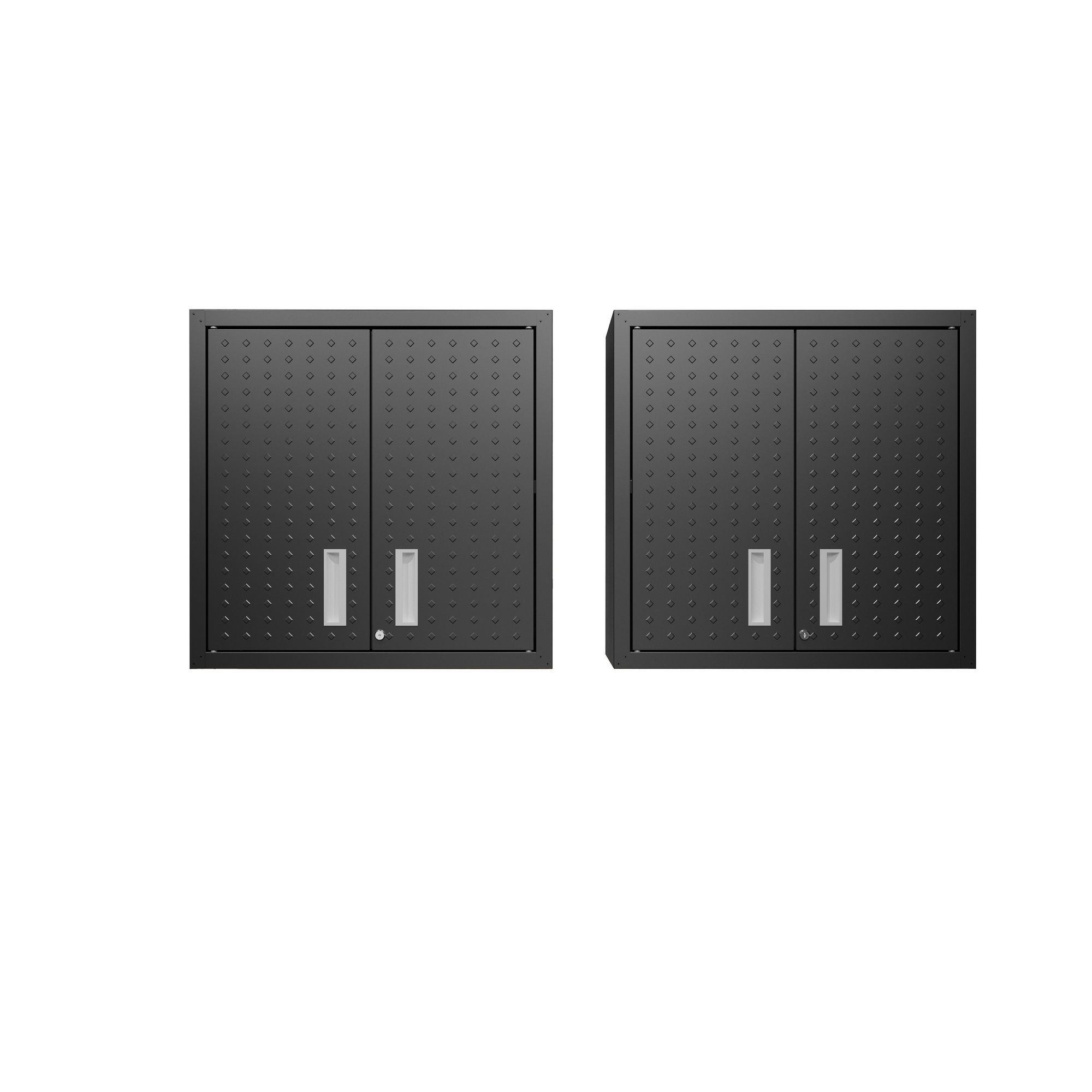 Manhattan Comfort, Fortress Floating Garage Cabinet Charcoal Set of 2 Height 30.3 in, Width 30 in, Color Dark Gray, Model# 2-5GMC