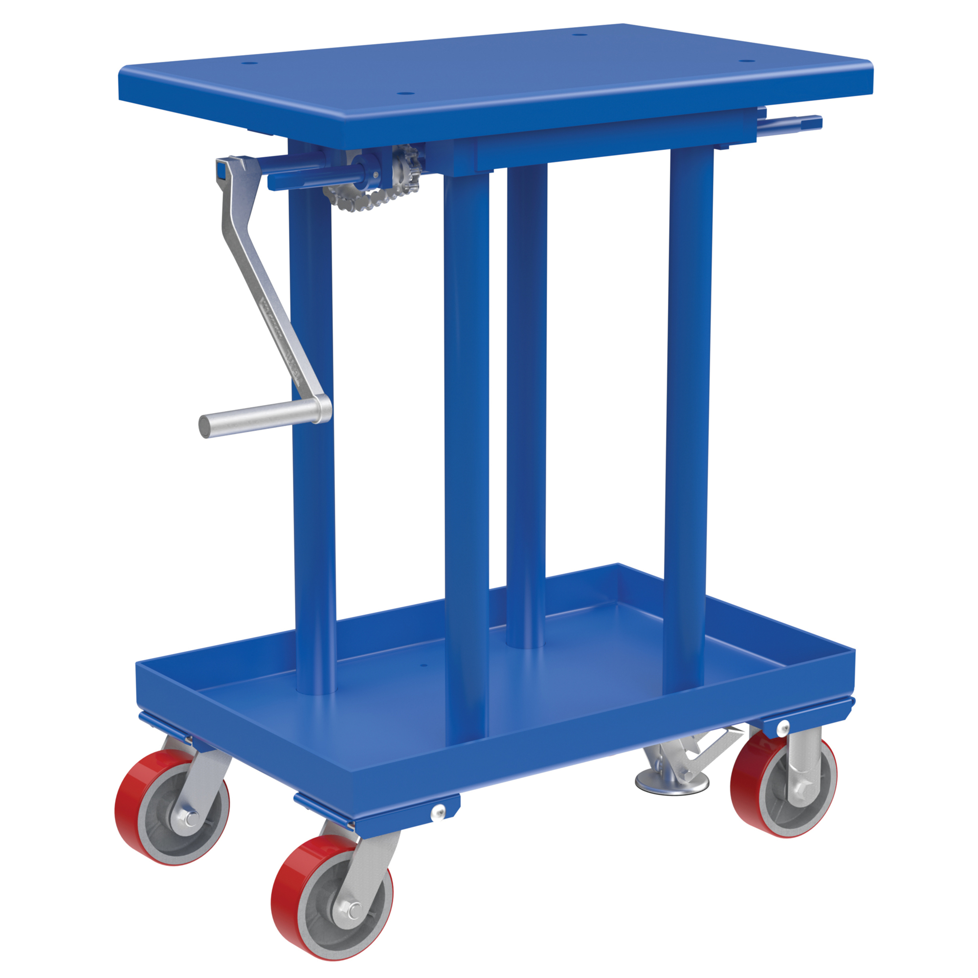 Vestil Steel High Profile Mechanical Post Table 18 in X 28 in 1000 lb Capacity Blue