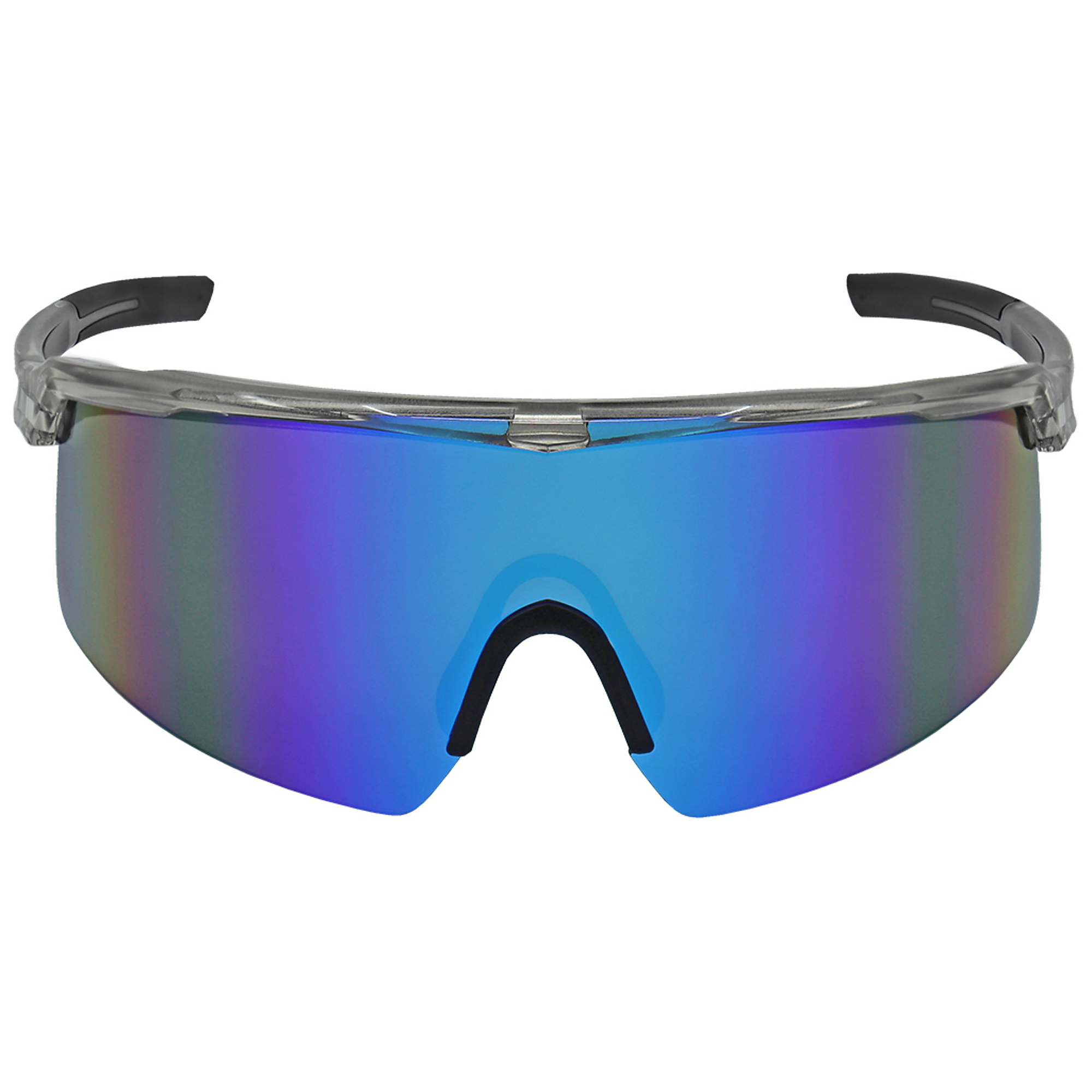 Bullhead BH3219PFT Whipray Safety Glasses - Silver Inlay Frame - Polarized Blue Mirror PFT Anti-Fog Lens