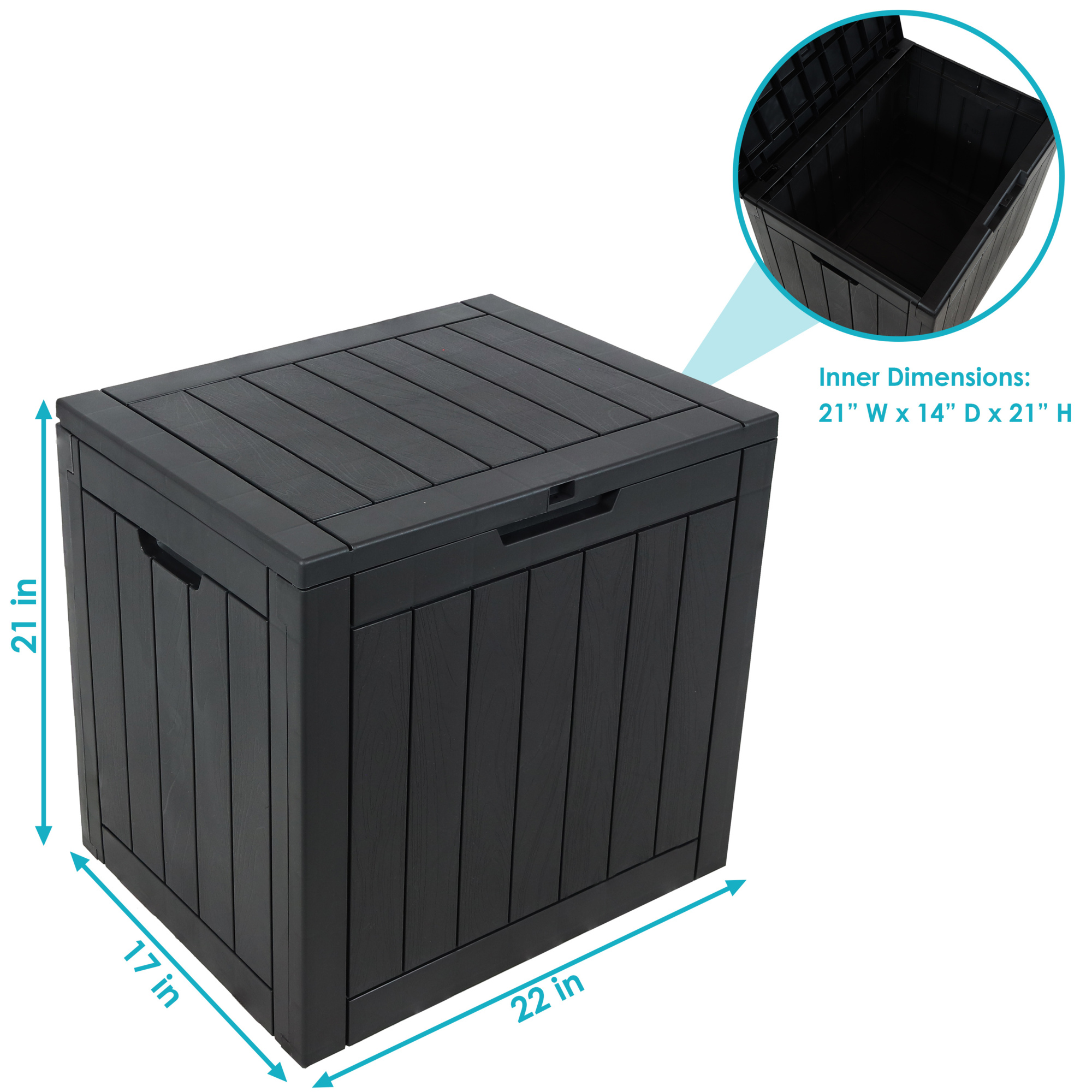 DAMIANIの空BOX Sunnydaze Decor, Faux Wood Grain Outdoor Storage Box