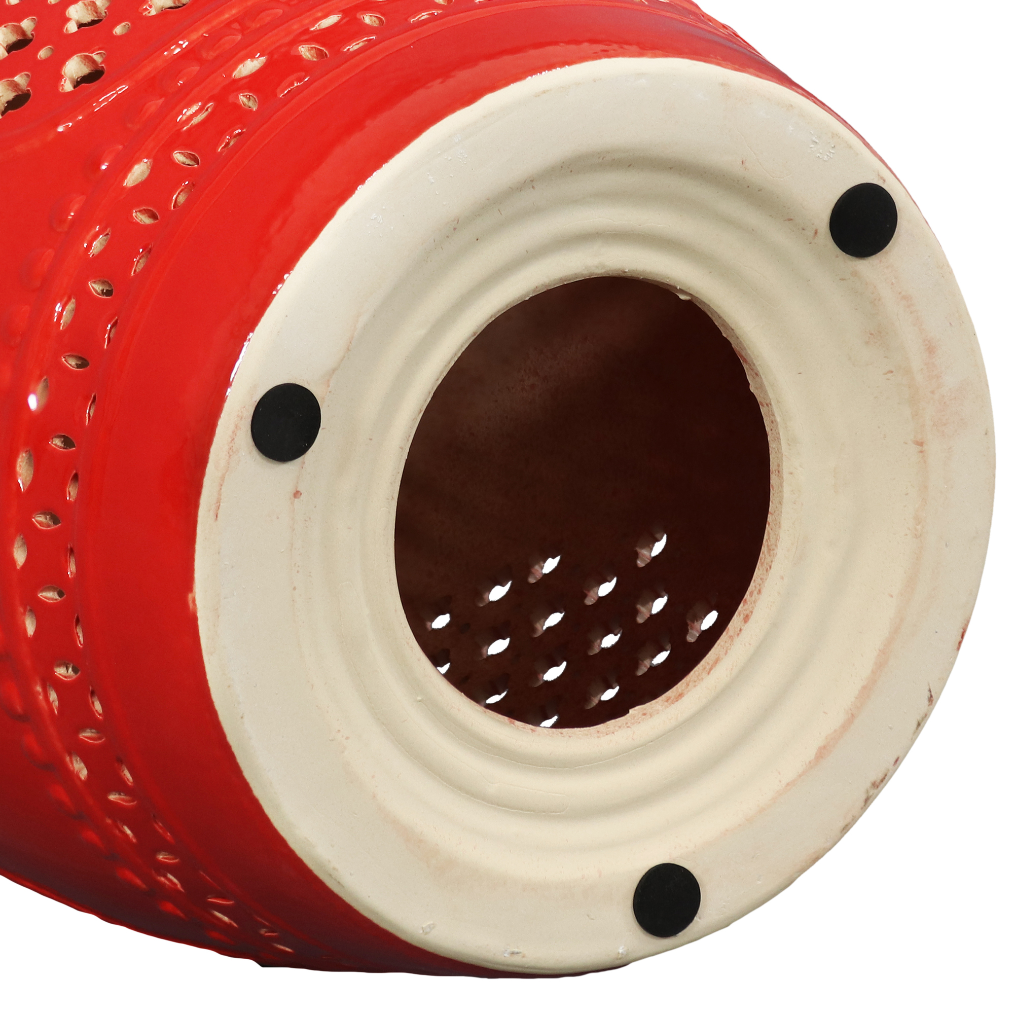 Sunnydaze Marrakesh Lattice Ceramic Decorative Garden Stool 17 75 Red