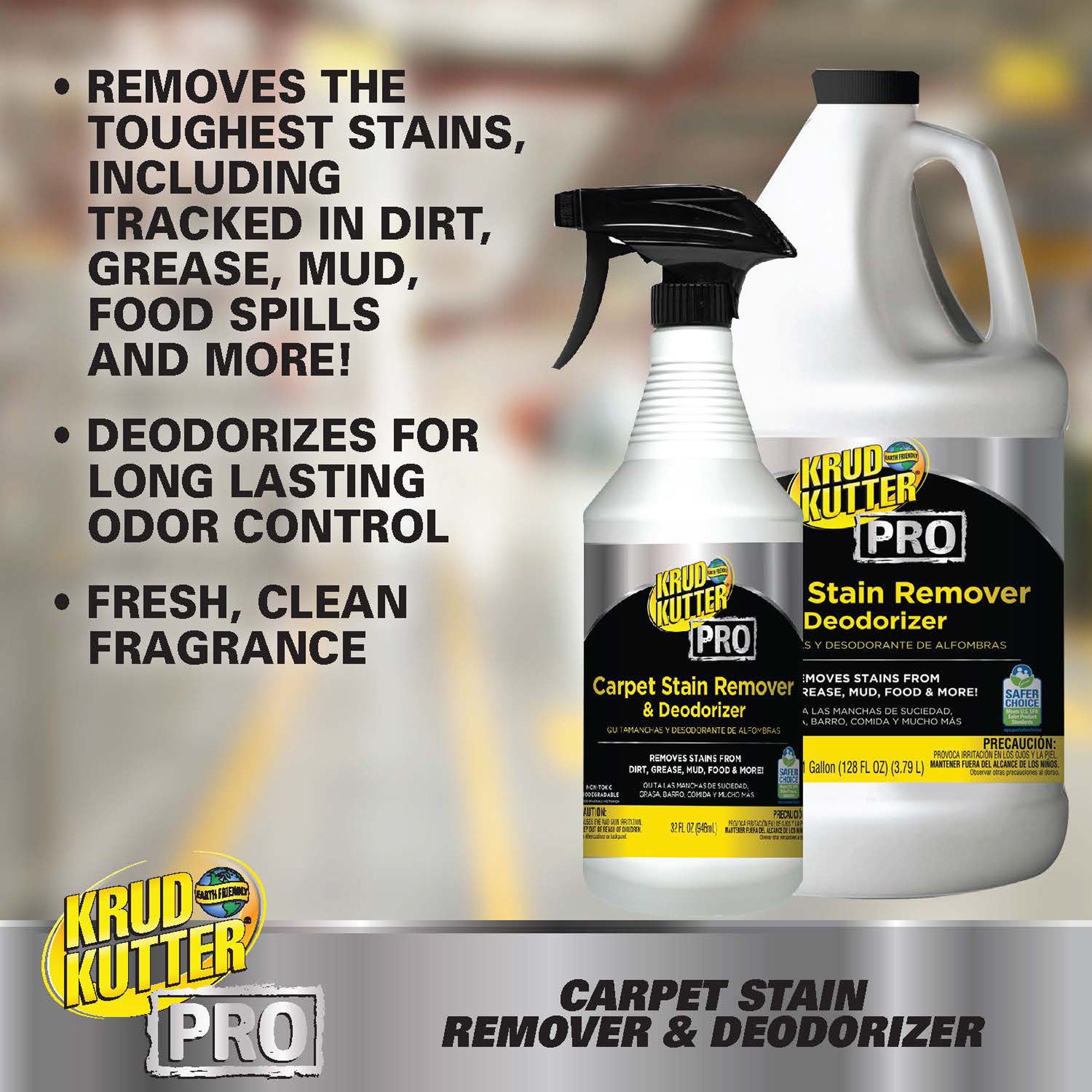 Krud Kutter Pro, Carpet Stain Remover Deodorizer Gallon, Ounces 128 oz