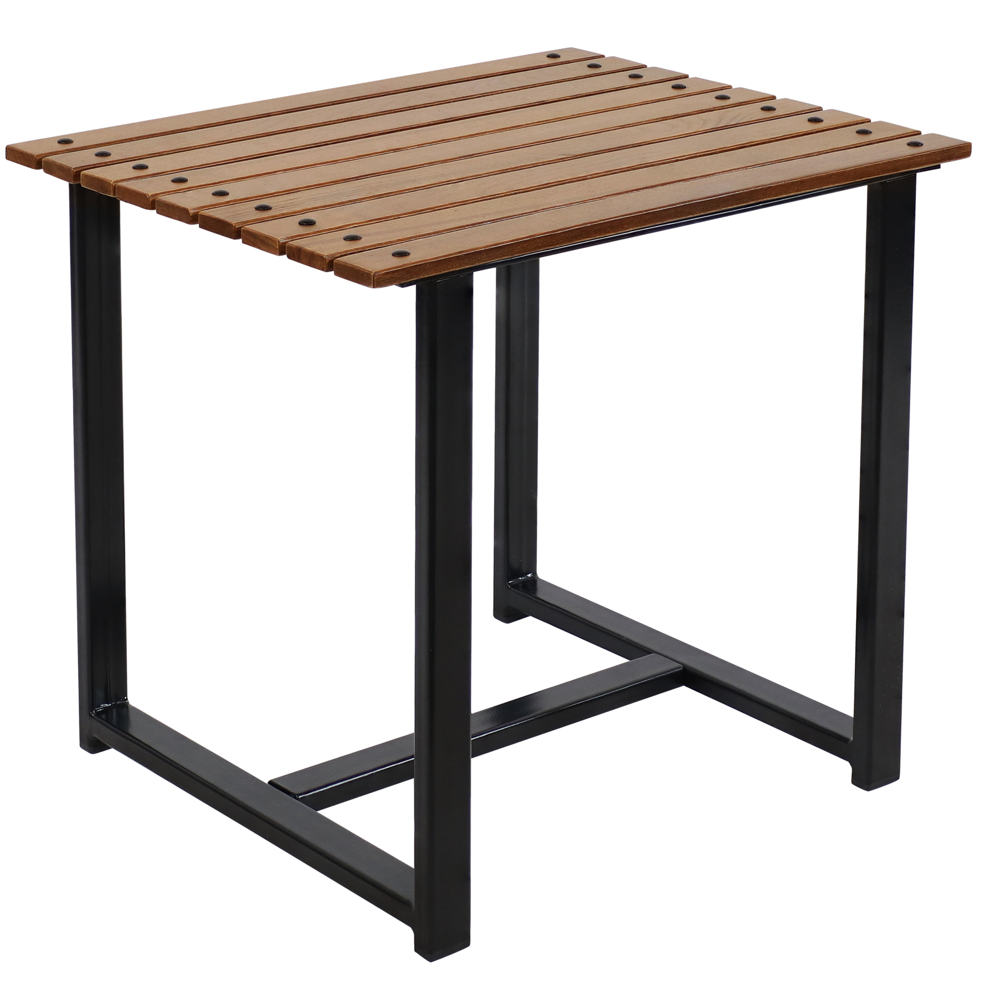 Sunnydaze Decor, European Chestnut Rectangle Side Table, Table Shape Rectangle, Primary Color Brown, Height 21 in, Model# DMR-439