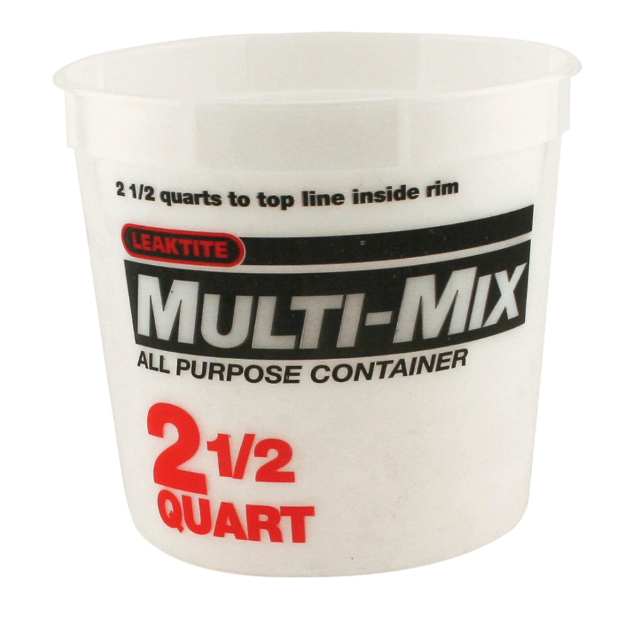 Leaktite Corporation Multi-Mix All-Purpose Container - 2.5 Quart, Semi-Transparent, Solvent Resistant, Model# 1044481