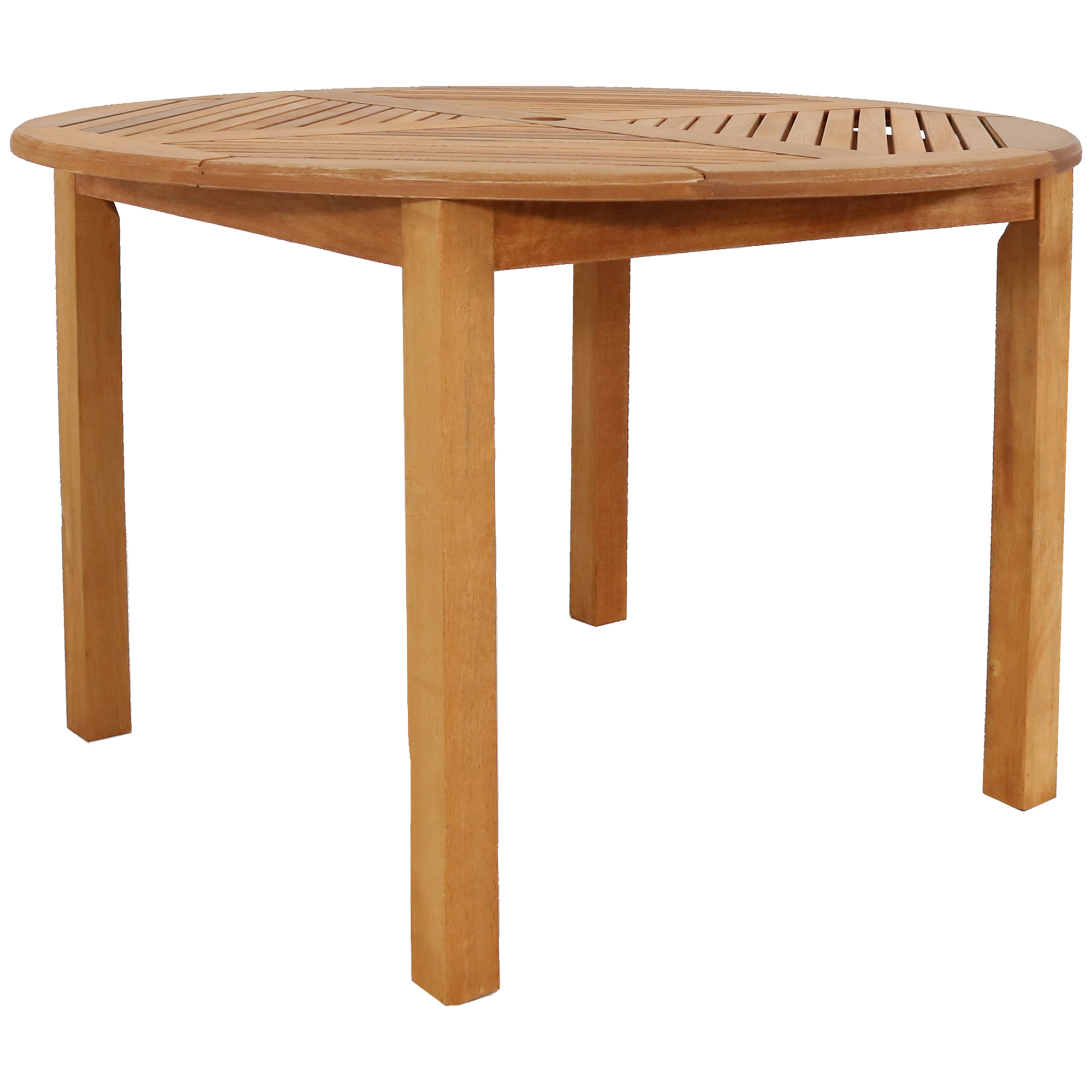 Sunnydaze Decor Round Wood Dining Table - 42in., Brown, Teak Oil Finish, Model# LAM-450