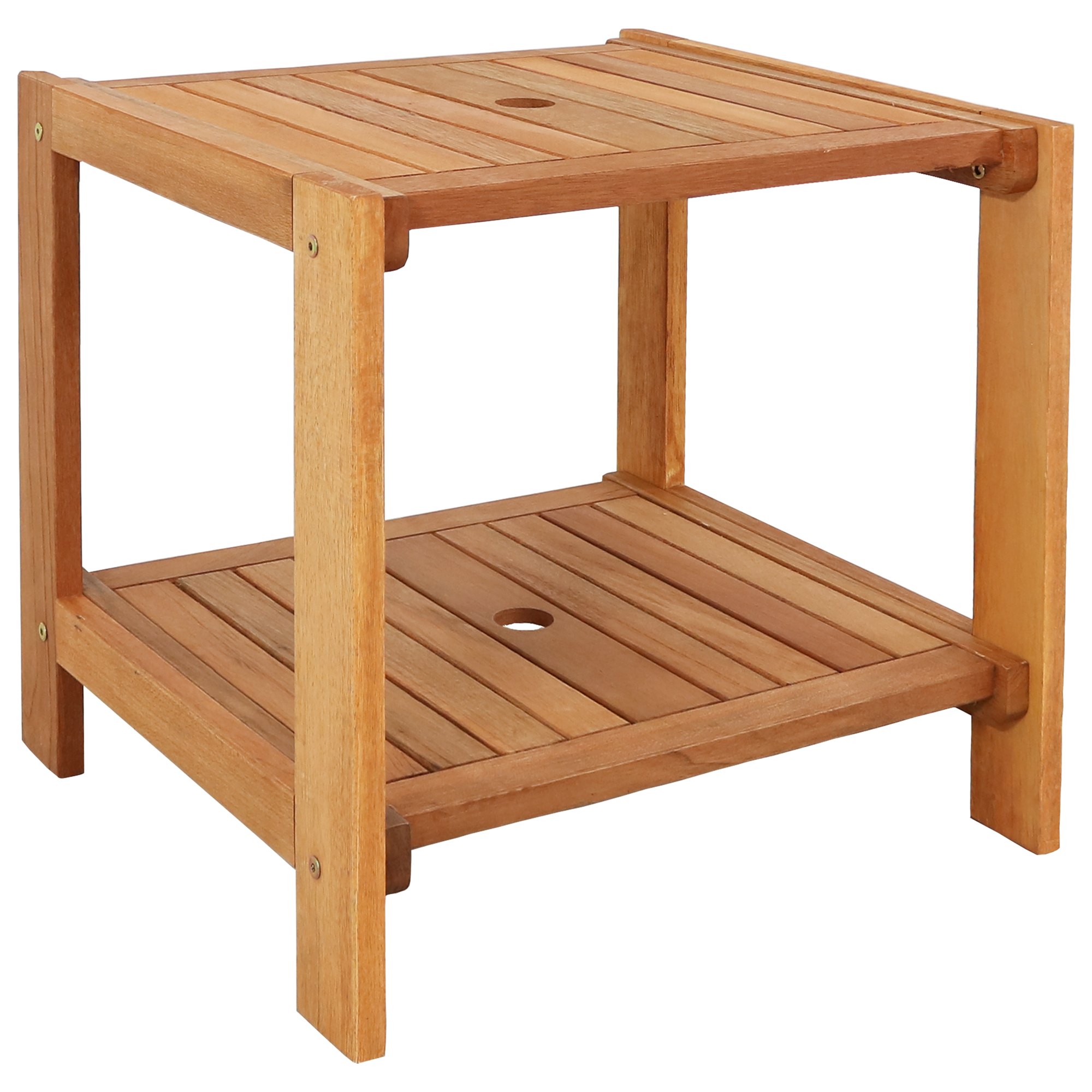 Sunnydaze Decor, Wooden Patio Side Table - 20in. - Brown, Table Shape Rectangle, Primary Color Brown, Height 17.75 in, Model# LAM-467
