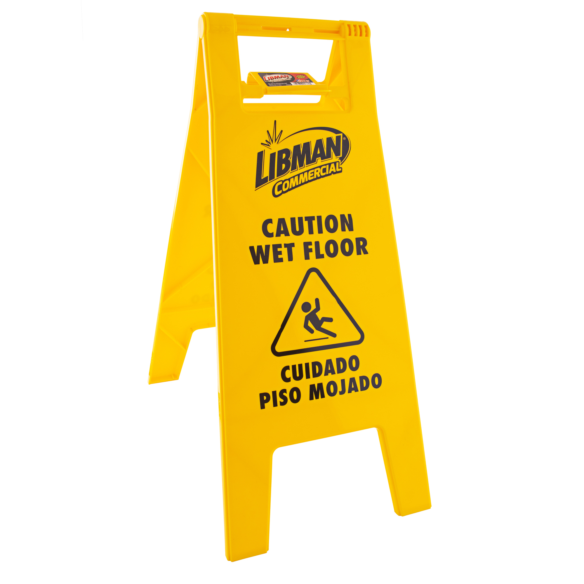 Libman Commercial, Wet Floor/Caution Sign, Sign Message Caution Wet Floor, Height 24 in, Width 10.5 in, Model# 1369