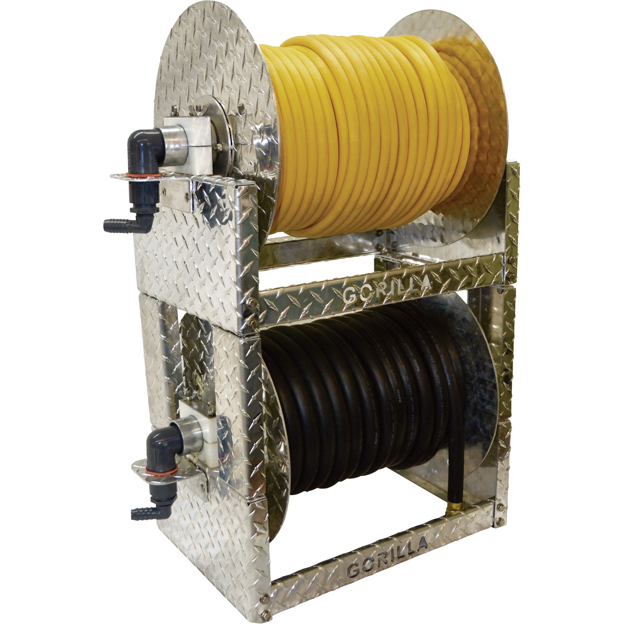 Gorilla Reel Dual Chemical-Resistant Pressure Washer Hose Reels — 300ft. x  1/2in. Capacity Each, Model# GK160211