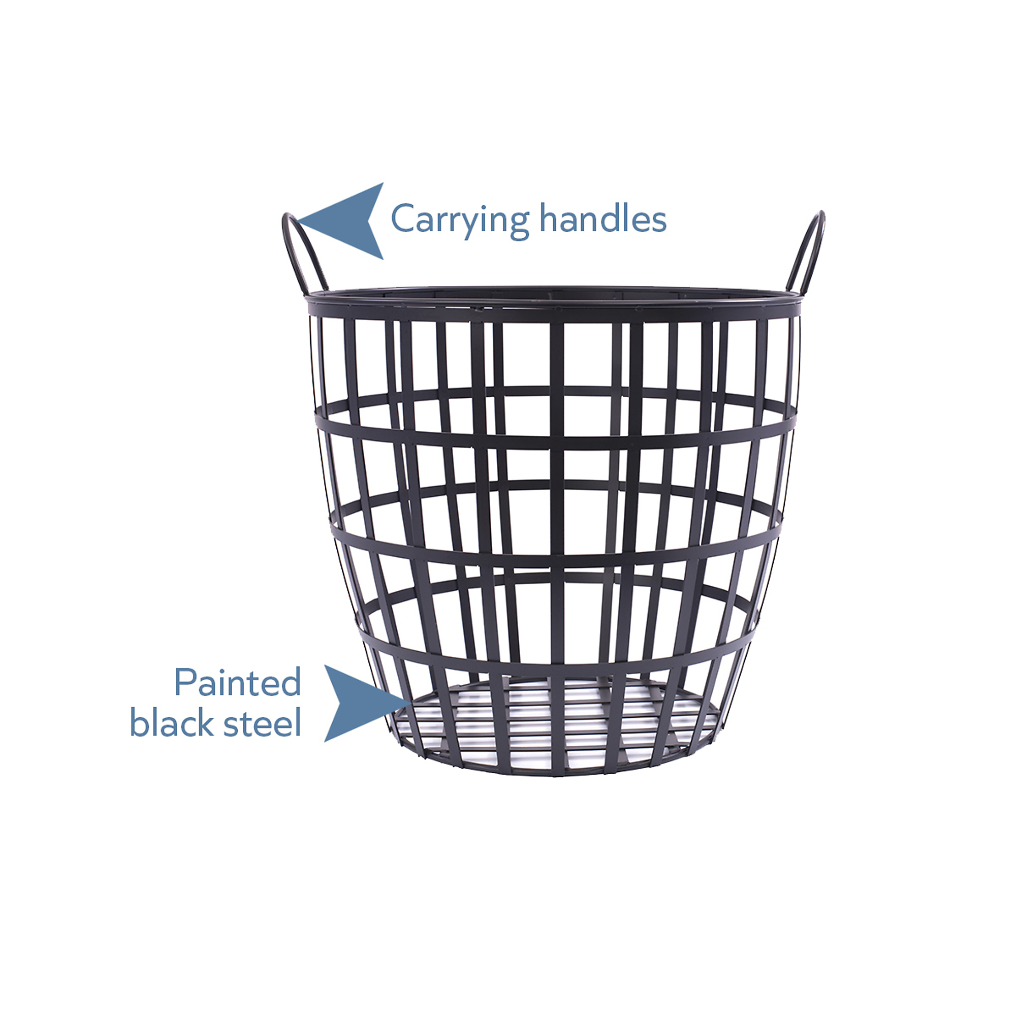 Blue Sky, Steel Log Basket with Carry Handles, Fuel Type Wood, Diameter